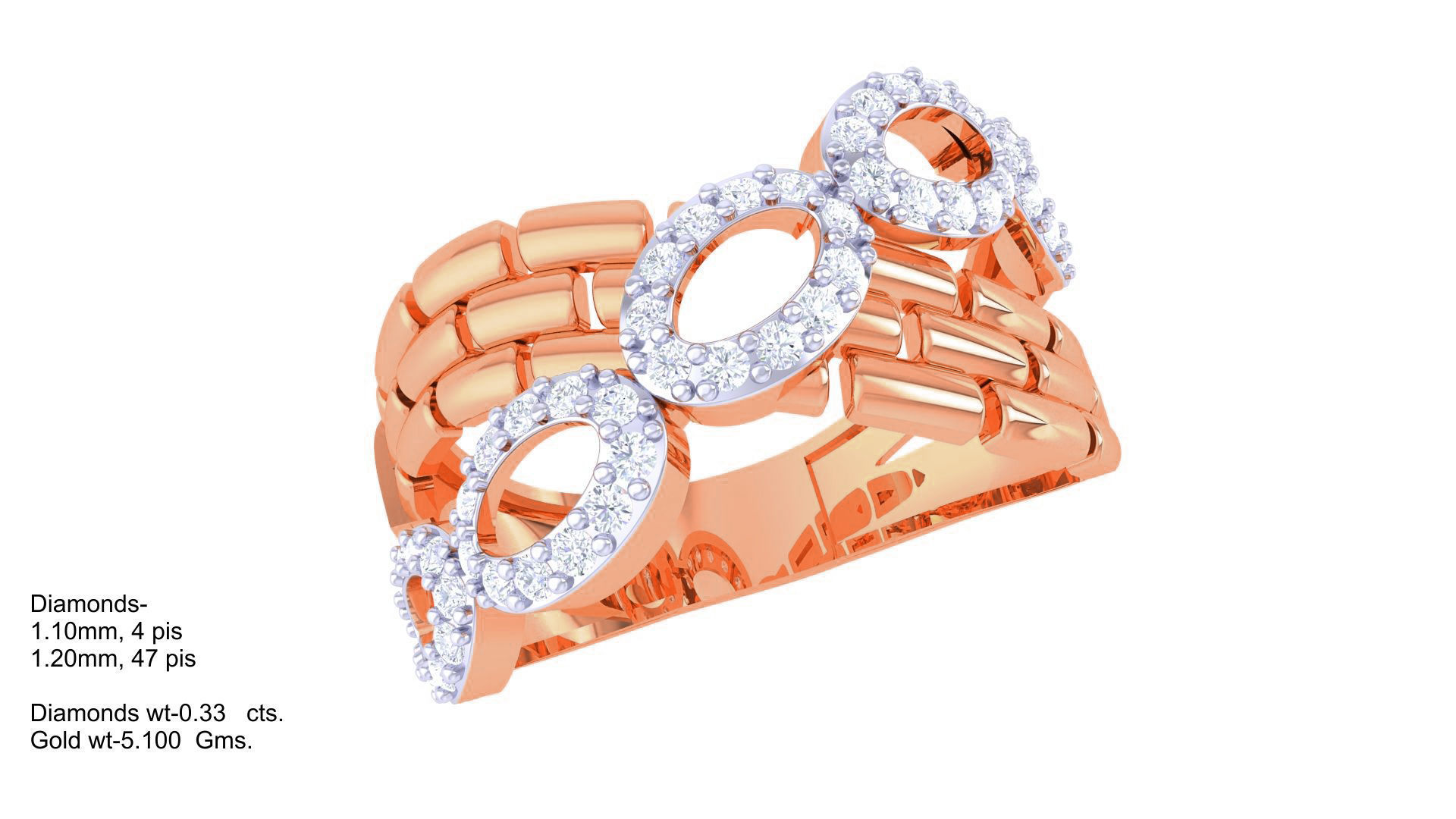 Bricks High Jewelry Cocktail Ring 3dm stl obj mtl glb gltf 3mf 3D print model_6