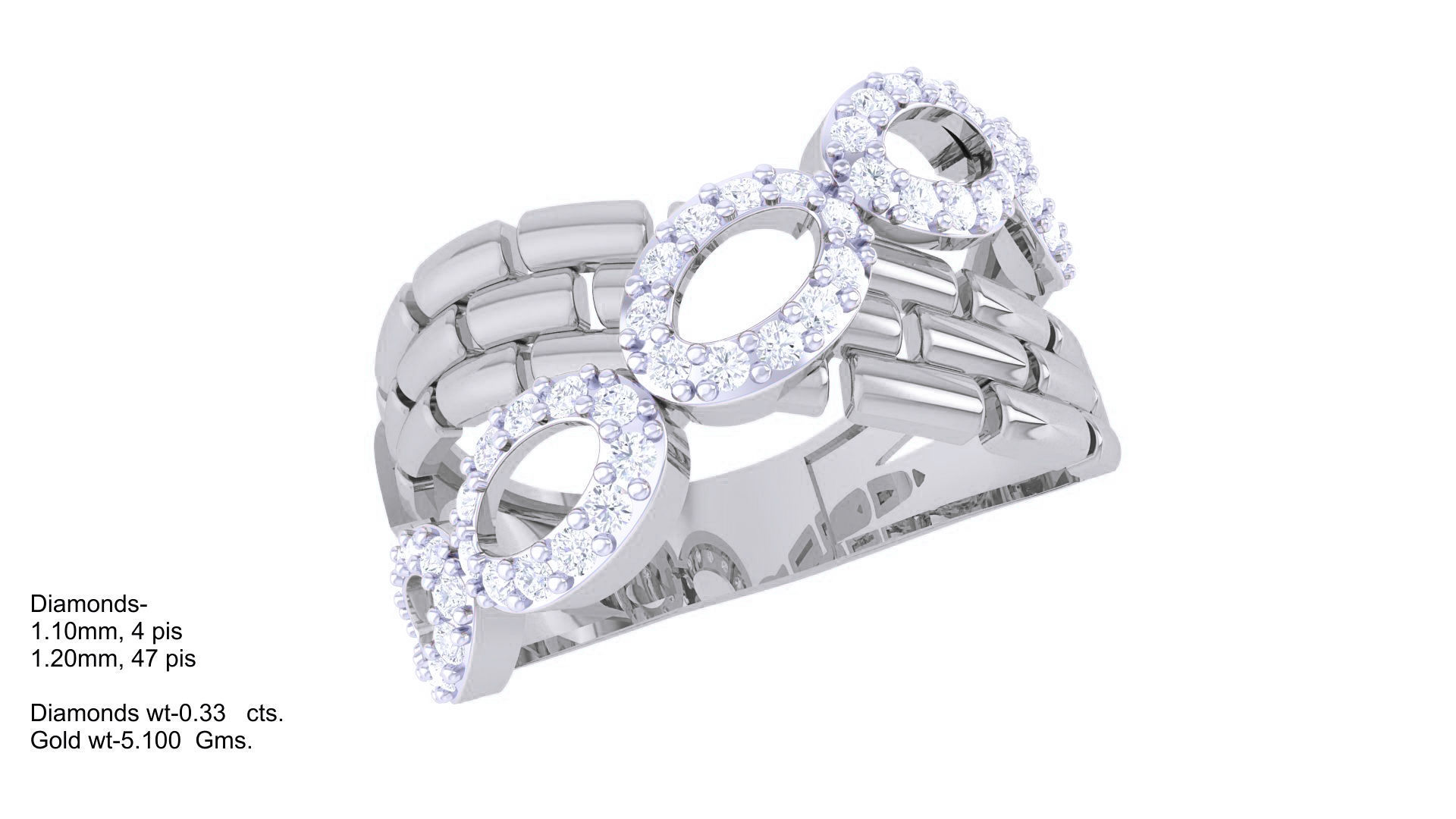 Bricks High Jewelry Cocktail Ring 3dm stl obj mtl glb gltf 3mf 3D print model_5