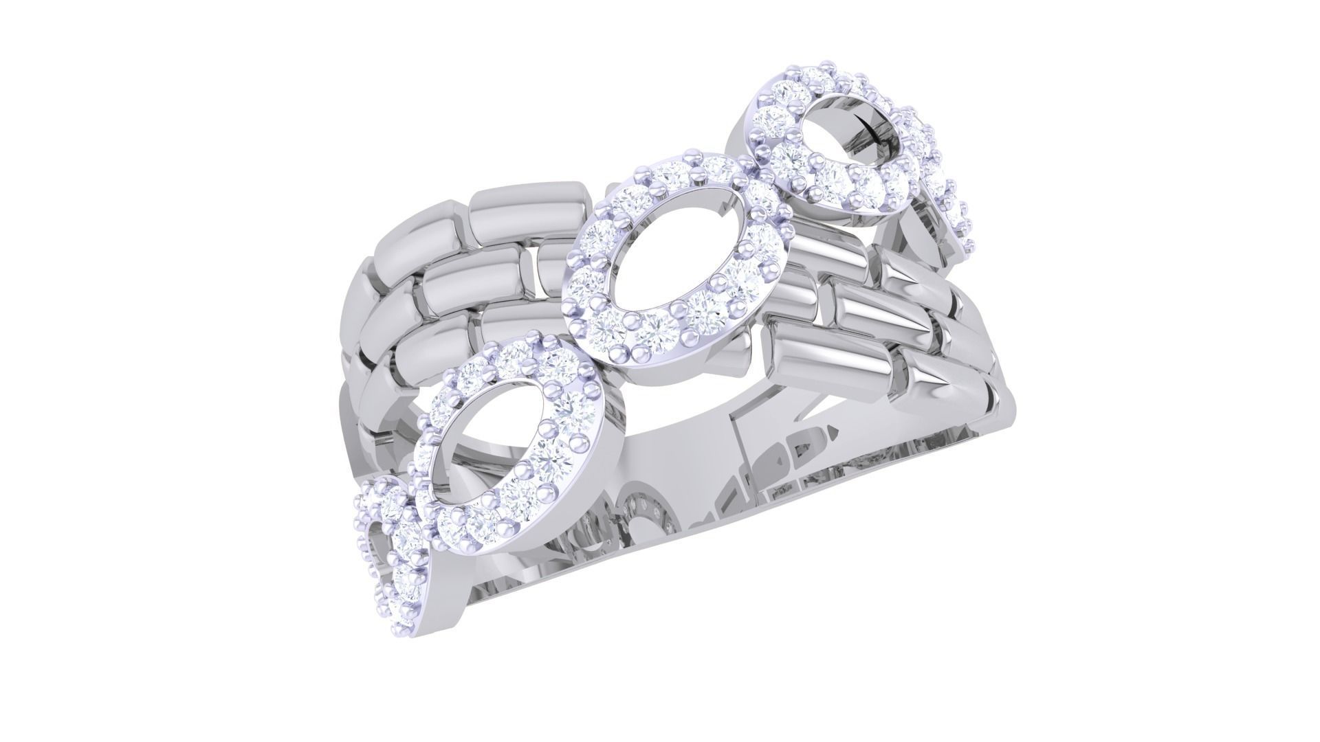 Bricks High Jewelry Cocktail Ring 3dm stl obj mtl glb gltf 3mf 3D print model_1