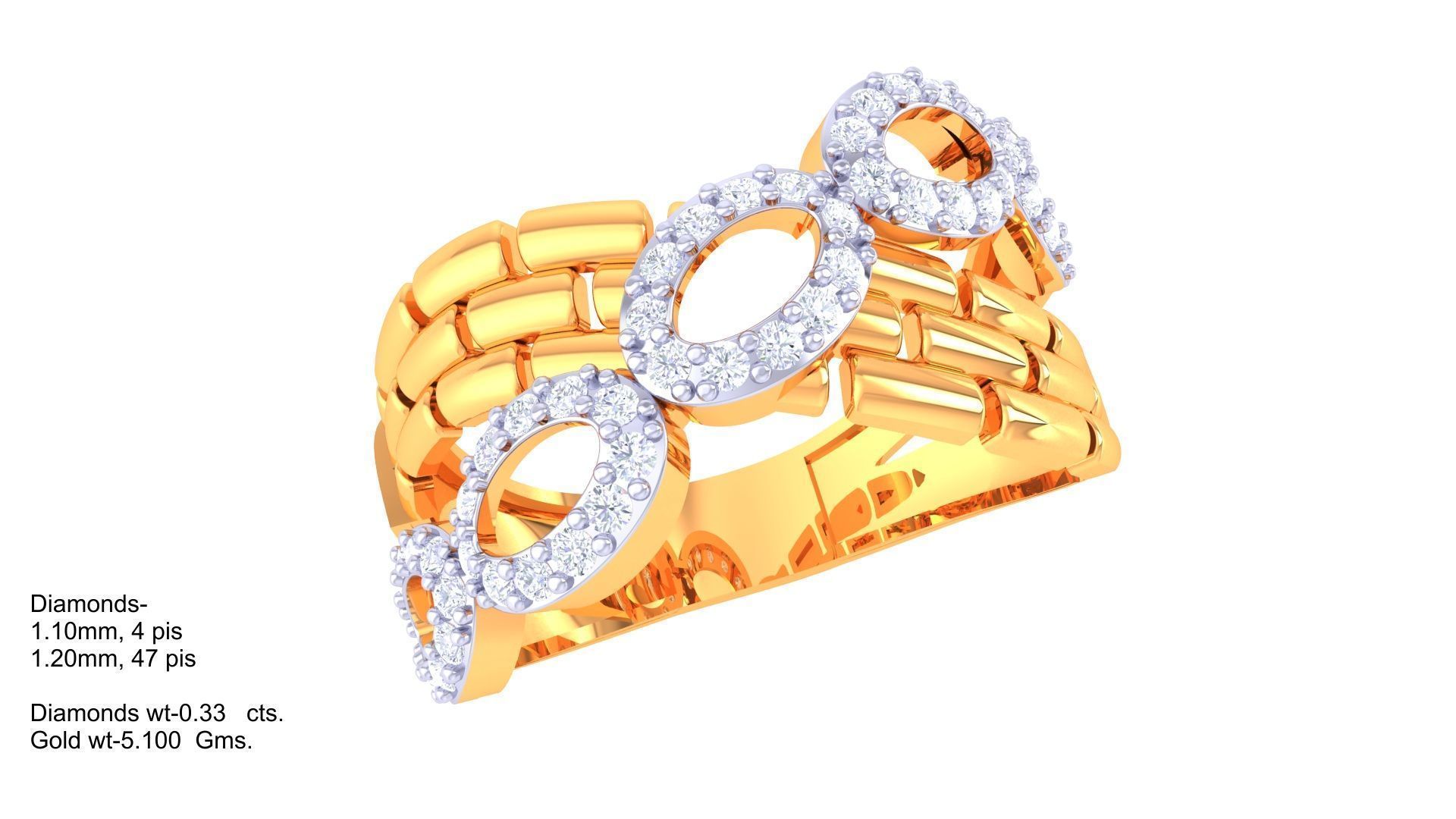 Bricks High Jewelry Cocktail Ring 3dm stl obj mtl glb gltf 3mf 3D print model_4