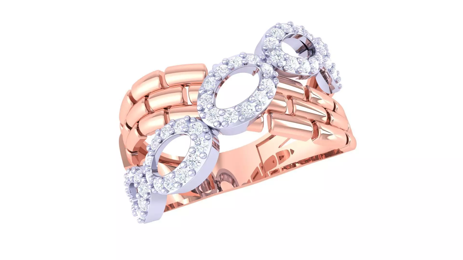 Bricks High Jewelry Cocktail Ring 3dm stl obj mtl glb gltf 3mf 3D print model_0