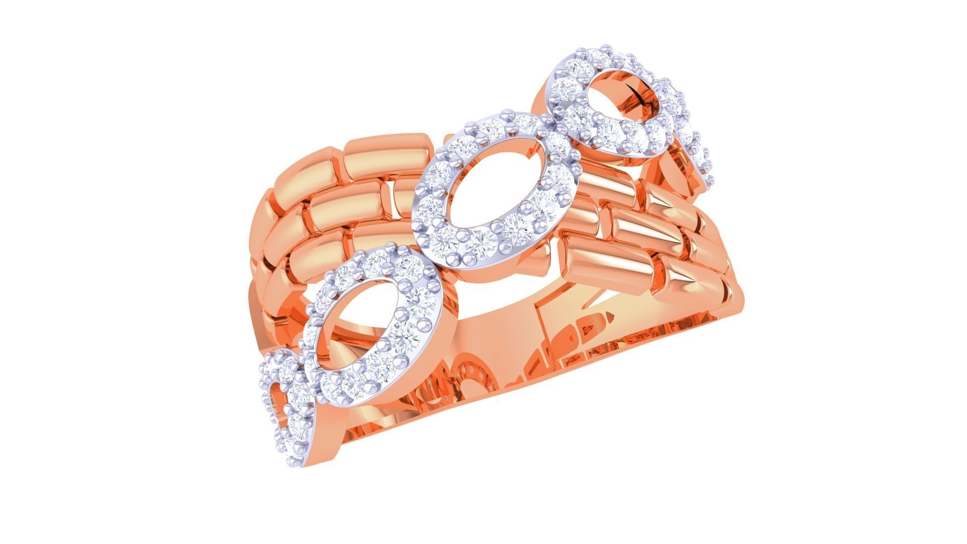 Bricks High Jewelry Cocktail Ring 3dm stl obj mtl glb gltf 3mf 3D print model_3