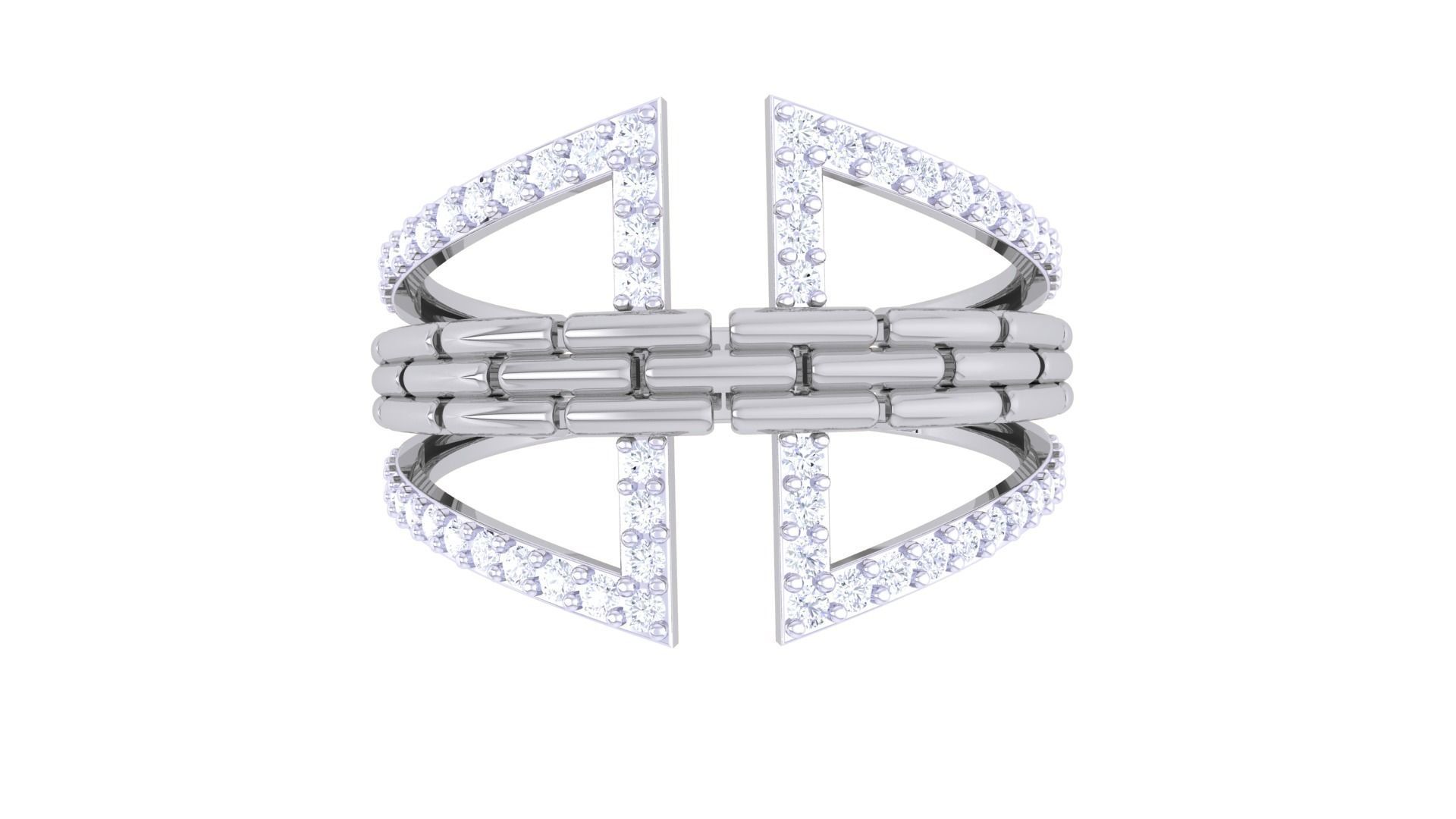 Bricks High Jewelry Cocktail Ring 3dm stl obj mtl glb gltf 3mf 3D print model_8