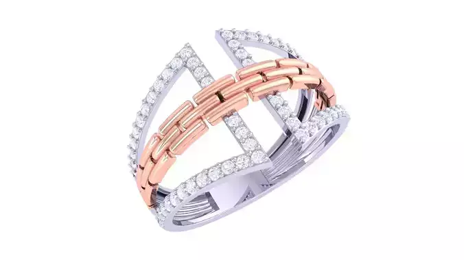 Bricks High Jewelry Cocktail Ring 3dm stl obj mtl glb gltf 3mf 3D print model
