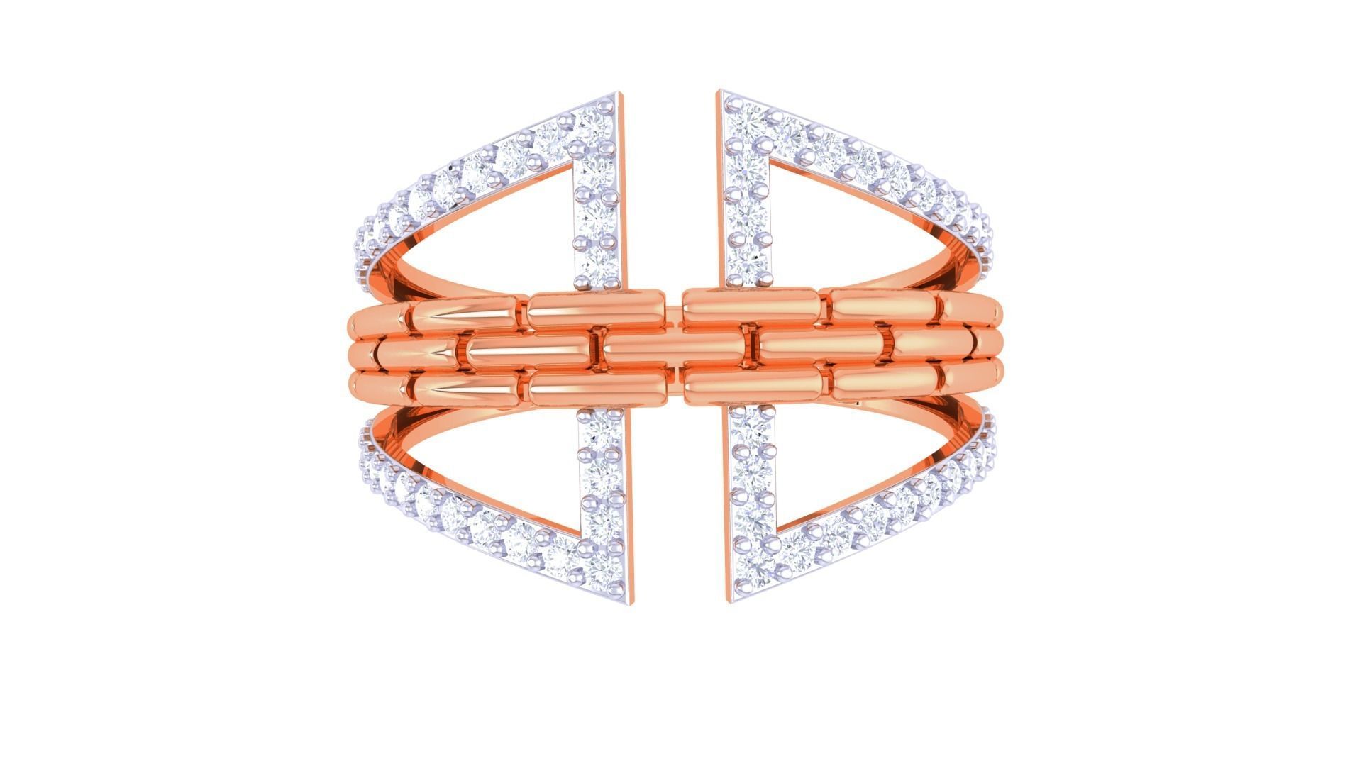 Bricks High Jewelry Cocktail Ring 3dm stl obj mtl glb gltf 3mf 3D print model_9