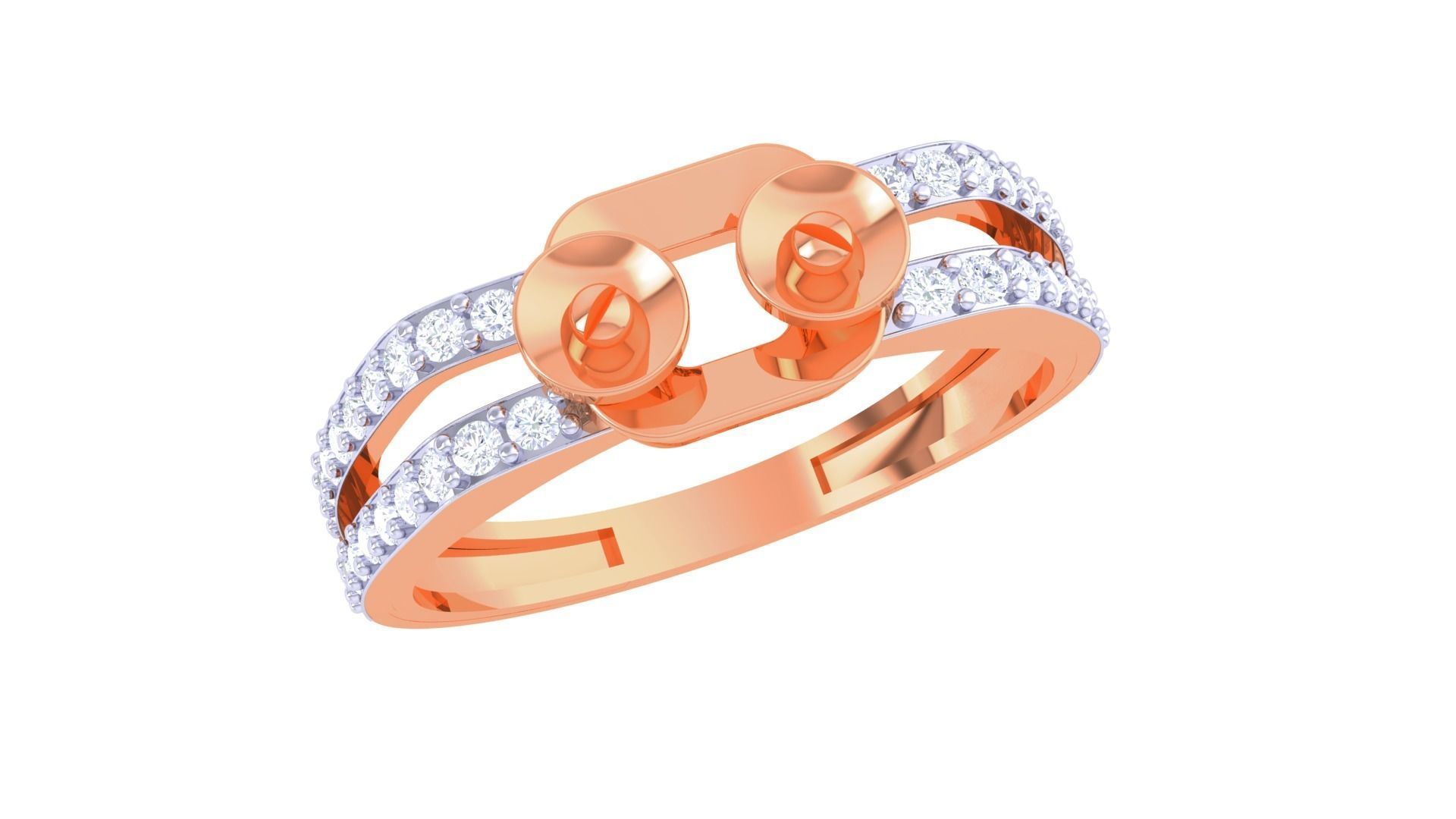 Screw Head Belt High Jewelry Cocktail Ring 3dm stl obj mtl glb  3D print model_6