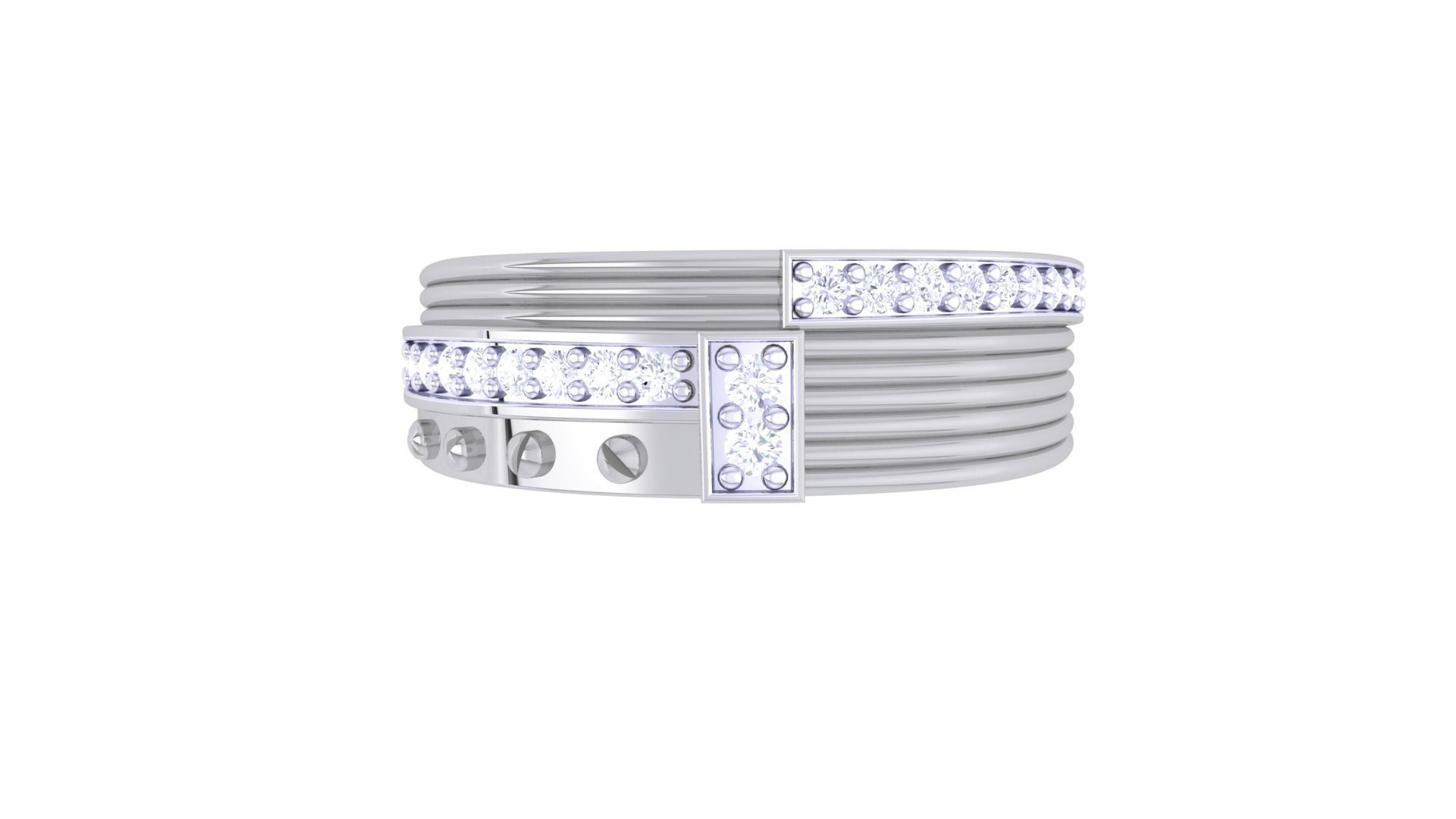 Screw Head and Wire High Jewelry Cocktail Ring 3dm stl obj mtl 3D print model_7