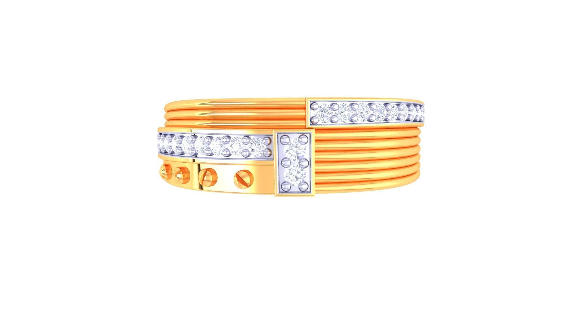 Screw Head and Wire High Jewelry Cocktail Ring 3dm stl obj mtl 3D print model_9