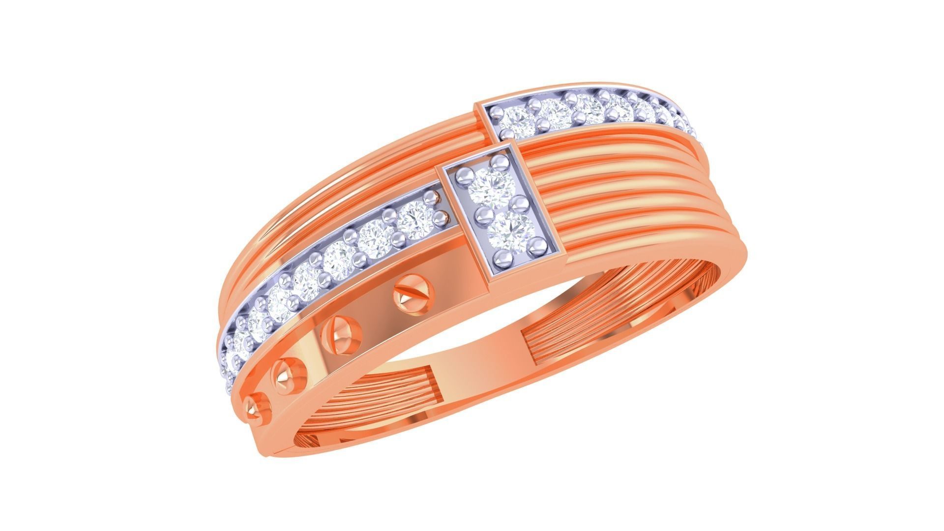 Screw Head and Wire High Jewelry Cocktail Ring 3dm stl obj mtl 3D print model_6