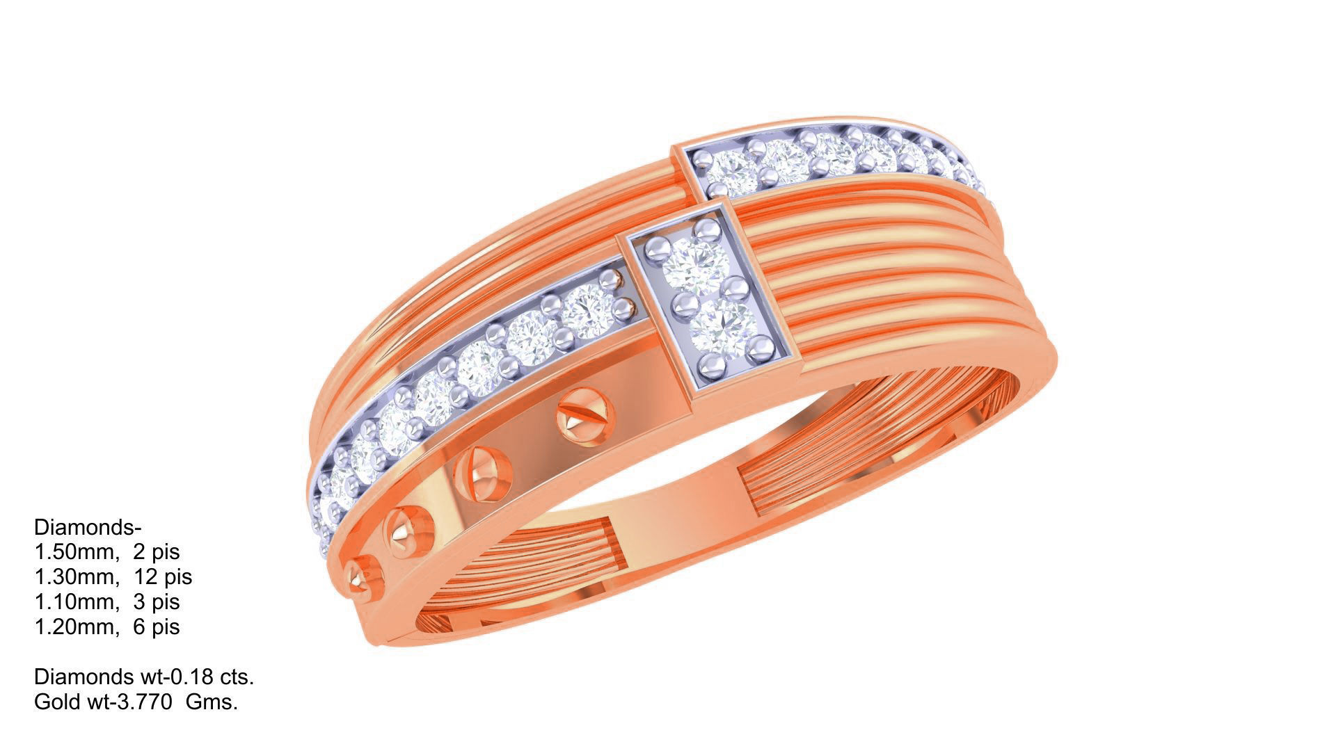 Screw Head and Wire High Jewelry Cocktail Ring 3dm stl obj mtl 3D print model_5