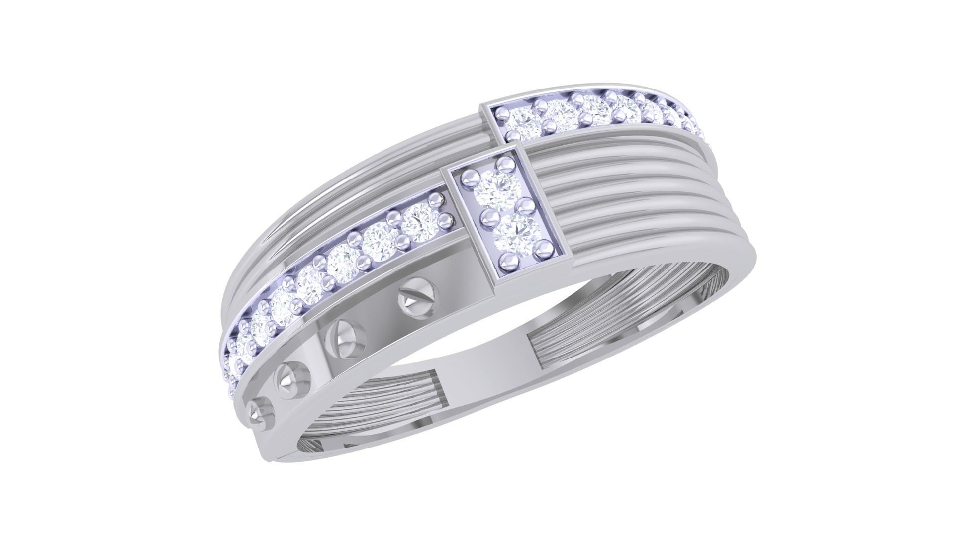 Screw Head and Wire High Jewelry Cocktail Ring 3dm stl obj mtl 3D print model_1