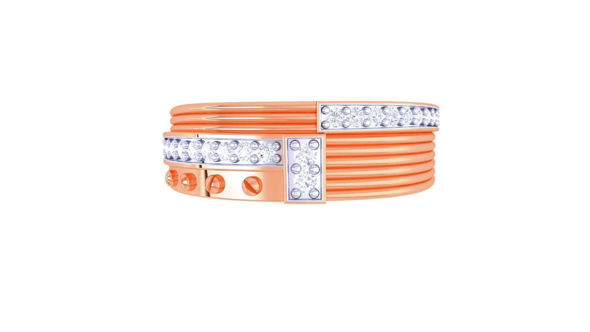 Screw Head and Wire High Jewelry Cocktail Ring 3dm stl obj mtl 3D print model_8