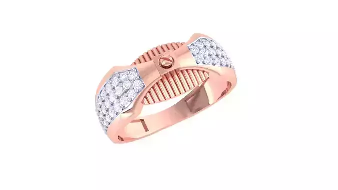 Screw Head High Jewelry Cocktail Ring 3dm stl obj mtl glb gltf 