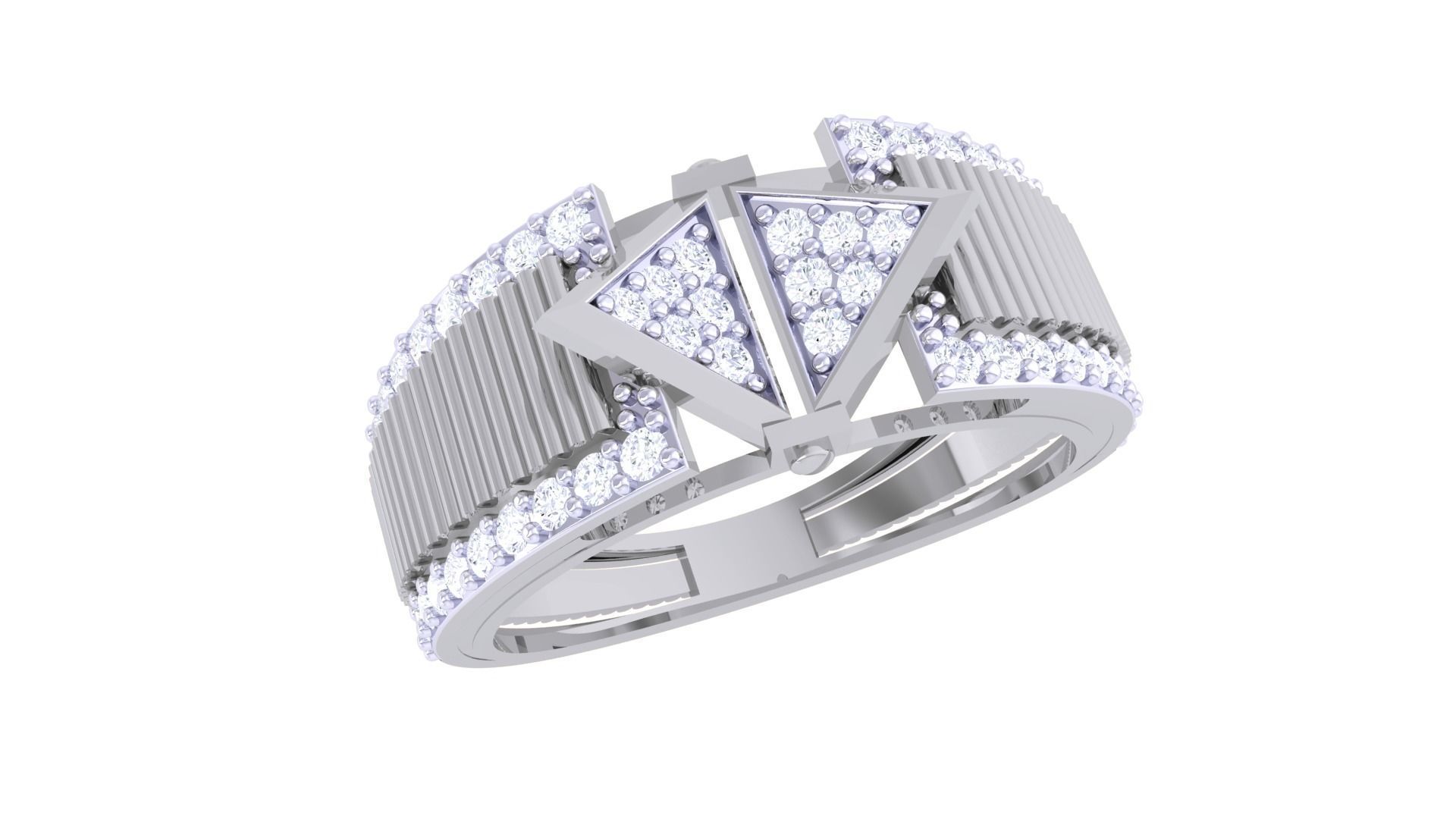 Belt High Jewelry Cocktail Ring 3dm stl obj mtl glb gltf 3mf 3D print model_1