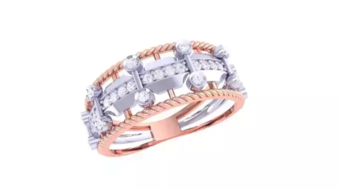 Woven Wire High Jewelry Cocktail Ring 3dm stl obj mtl glb gltf