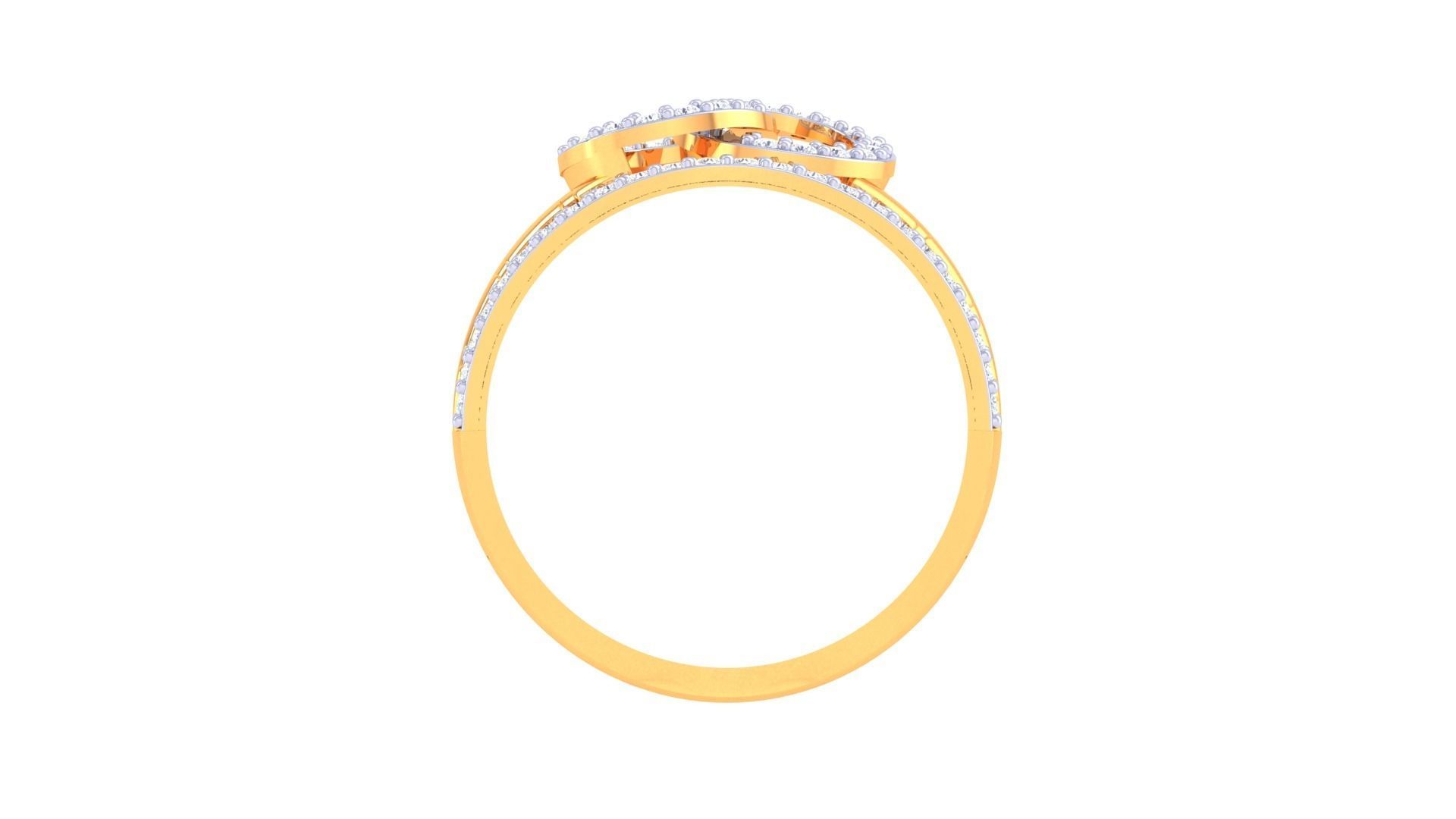 Bricks and Chain Link High Jewelry Cocktail Ring 3dm stl obj 3D print model_10