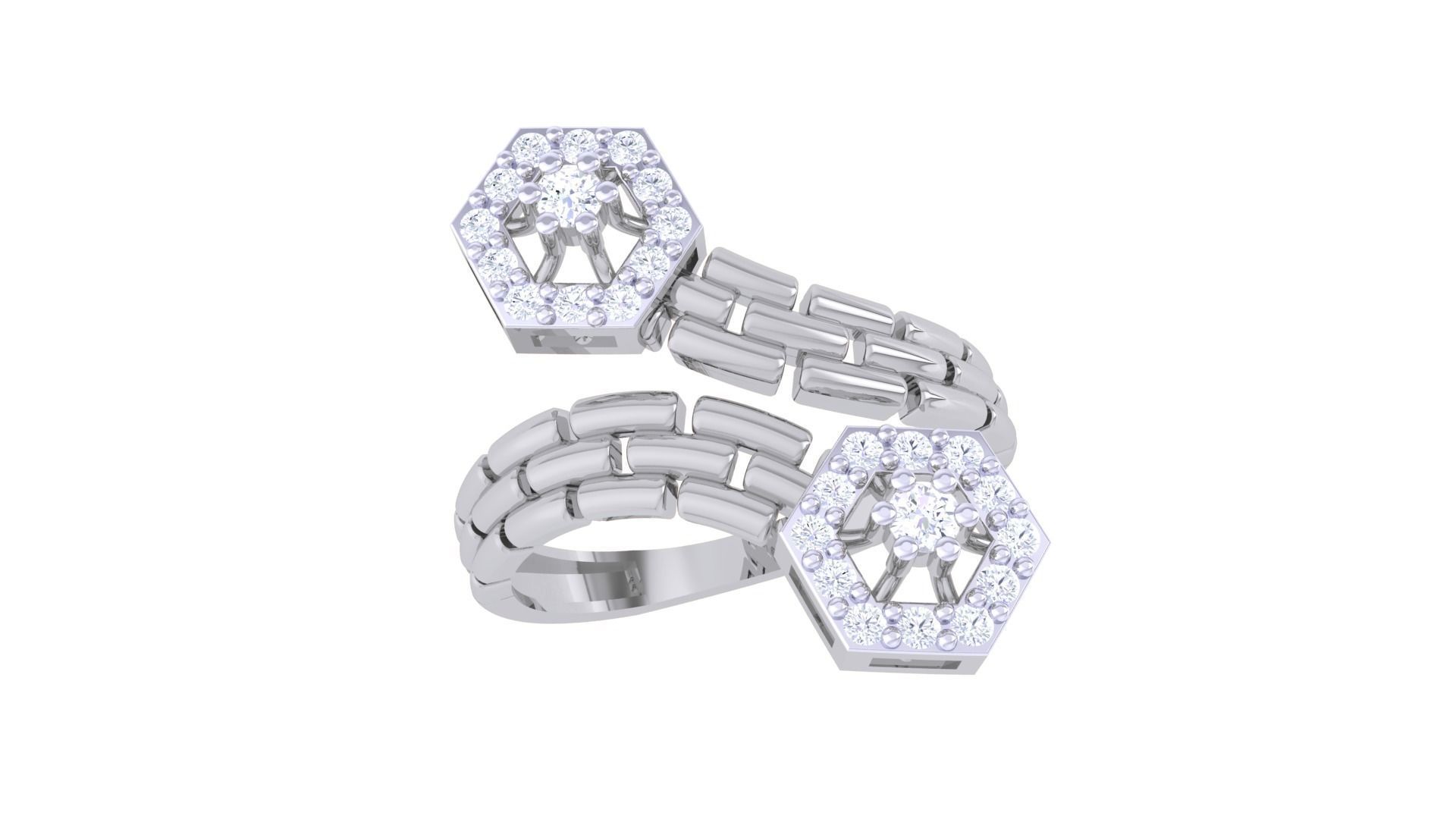 Bricks High Jewelry Cocktail Ring 3dm stl obj mtl glb gltf 3mf  3D print model_1