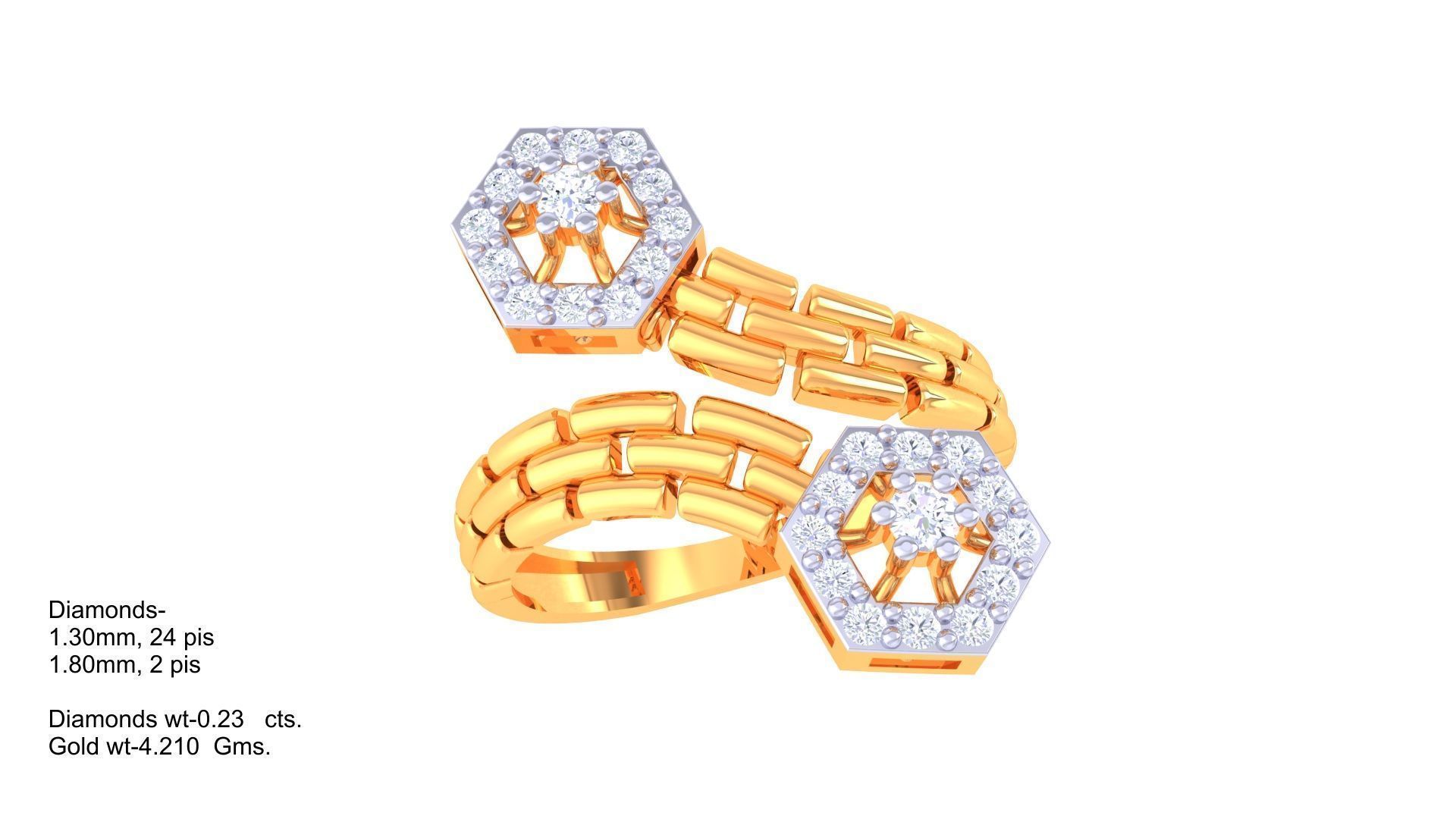 Bricks High Jewelry Cocktail Ring 3dm stl obj mtl glb gltf 3mf  3D print model_4