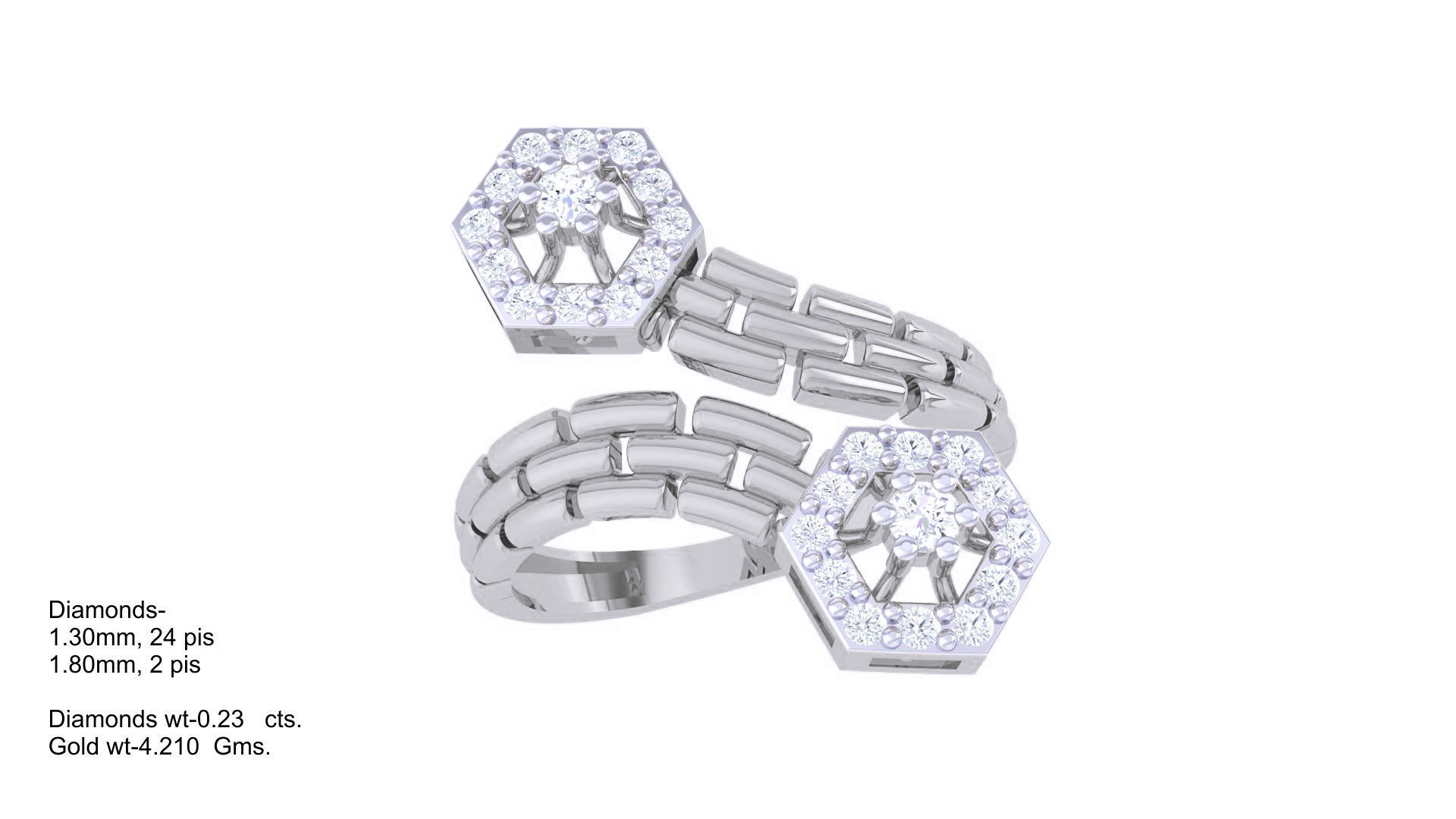 Bricks High Jewelry Cocktail Ring 3dm stl obj mtl glb gltf 3mf  3D print model_5