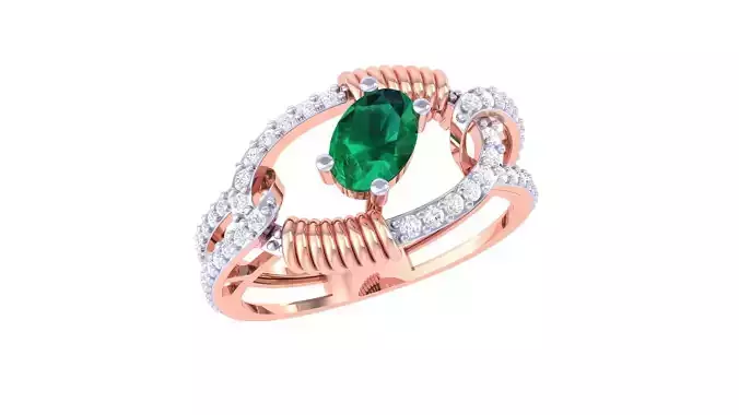 Wire Coil High Jewelry Cocktail Ring 3dm stl obj mtl glb gltf  3D print model