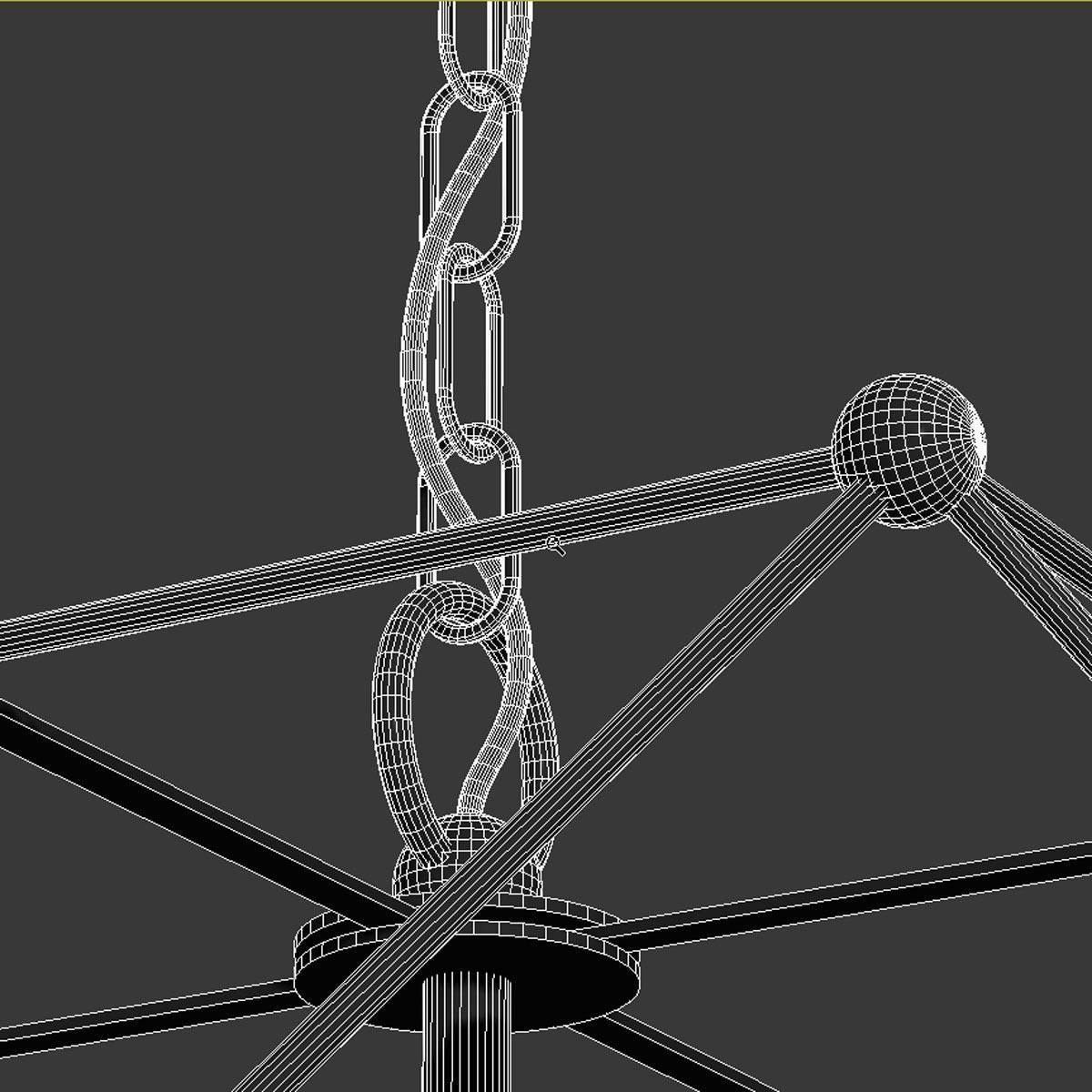 Spatial Collection Four-Light Matte Black Global Pendant Light   3D model_8