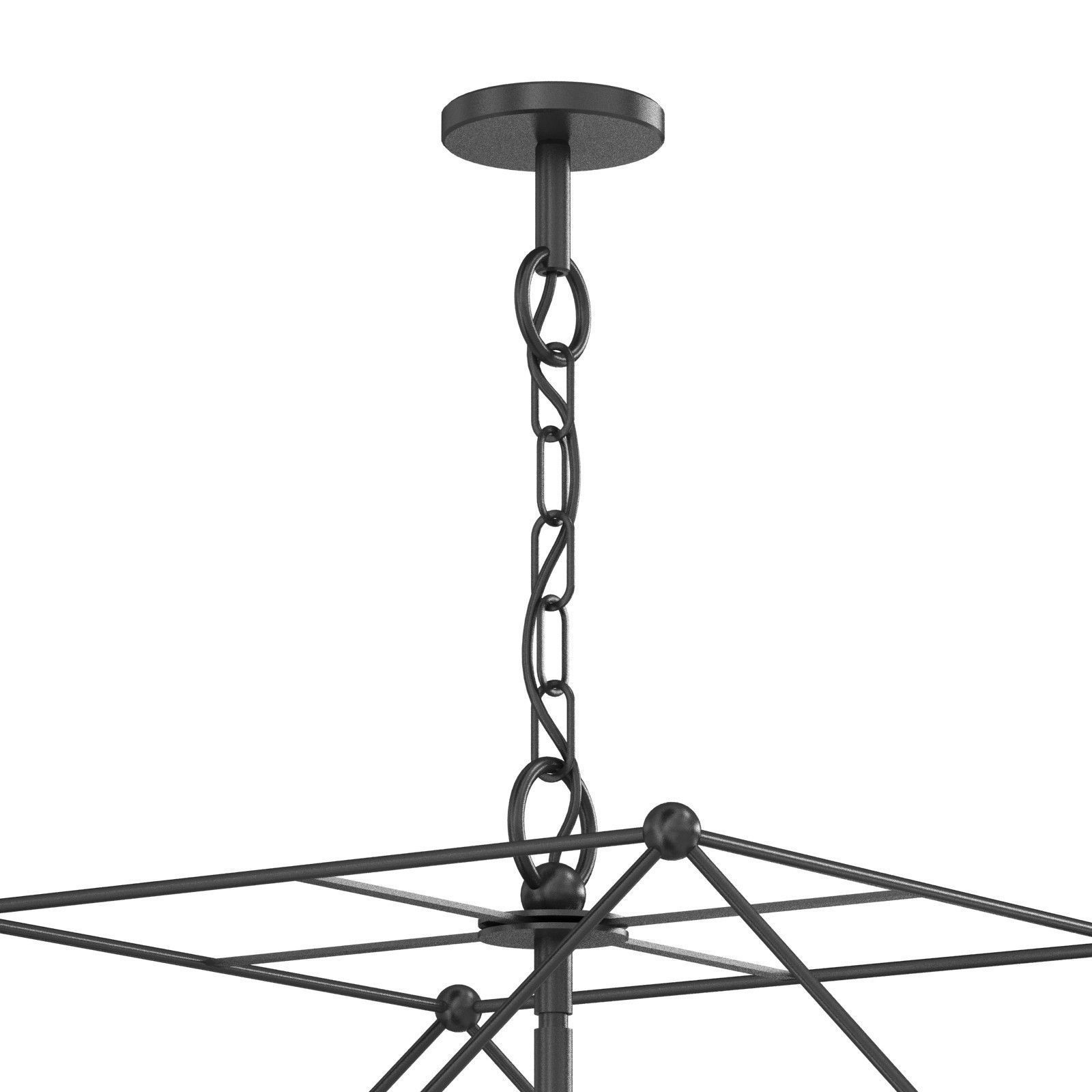 Spatial Collection Four-Light Matte Black Global Pendant Light   3D model_4
