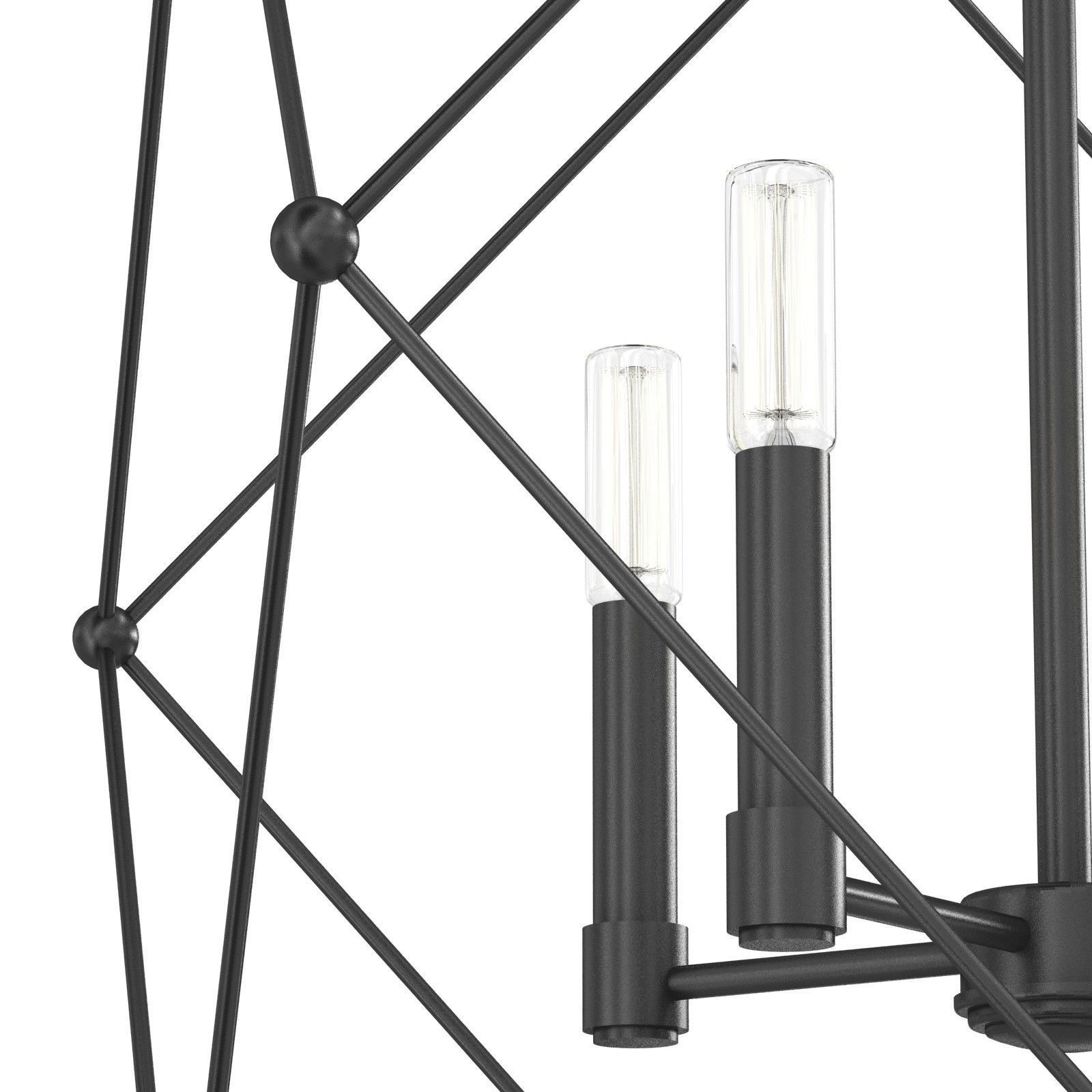 Spatial Collection Four-Light Matte Black Global Pendant Light   3D model_3