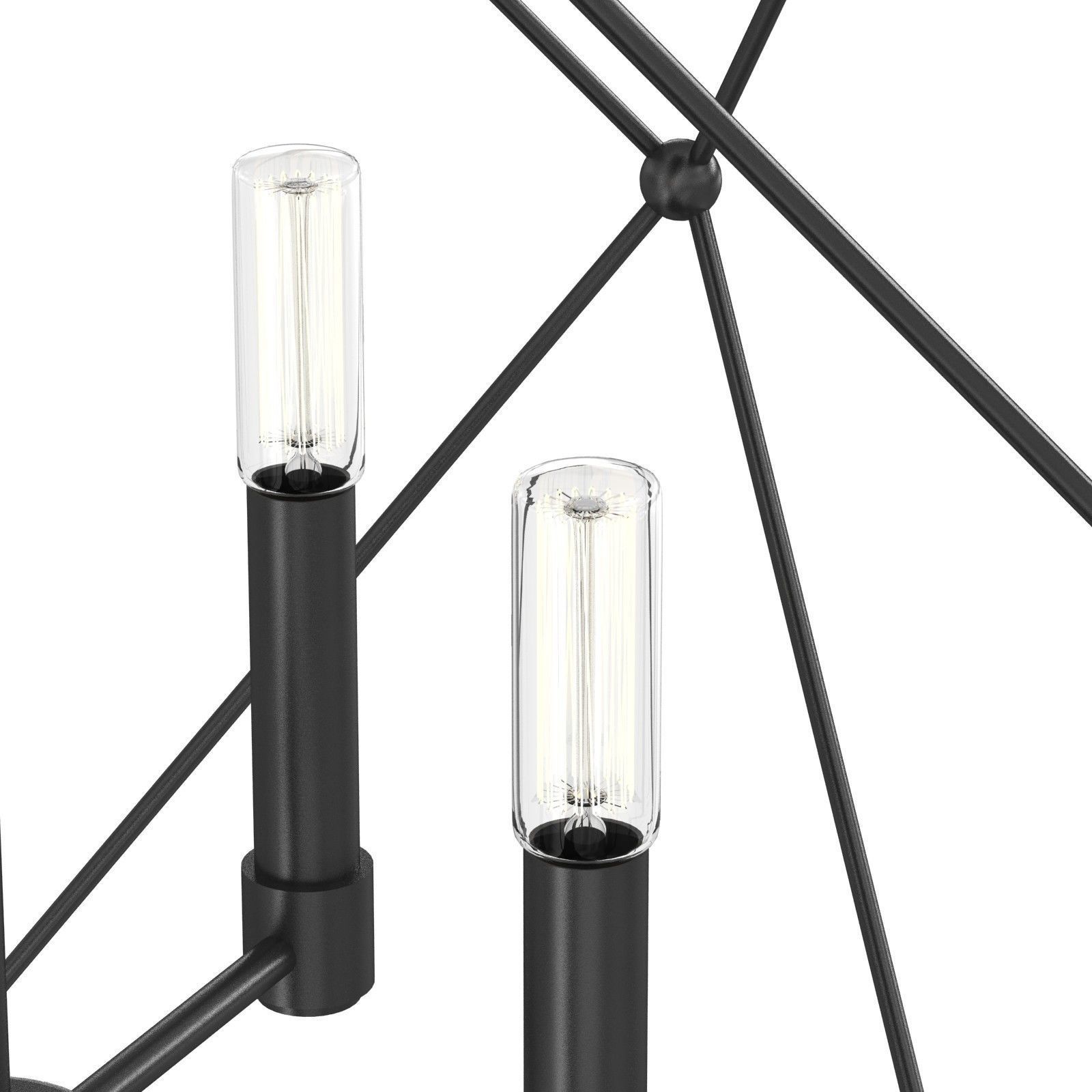 Spatial Collection Four-Light Matte Black Global Pendant Light   3D model_5