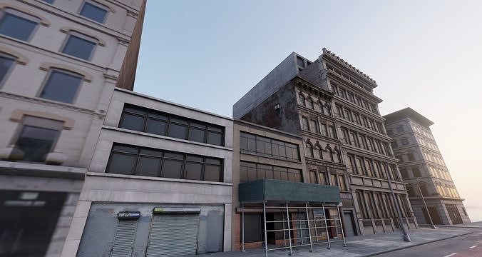 Manhattan Modular City Block 358 Broadway Street Low-poly 3D model 7