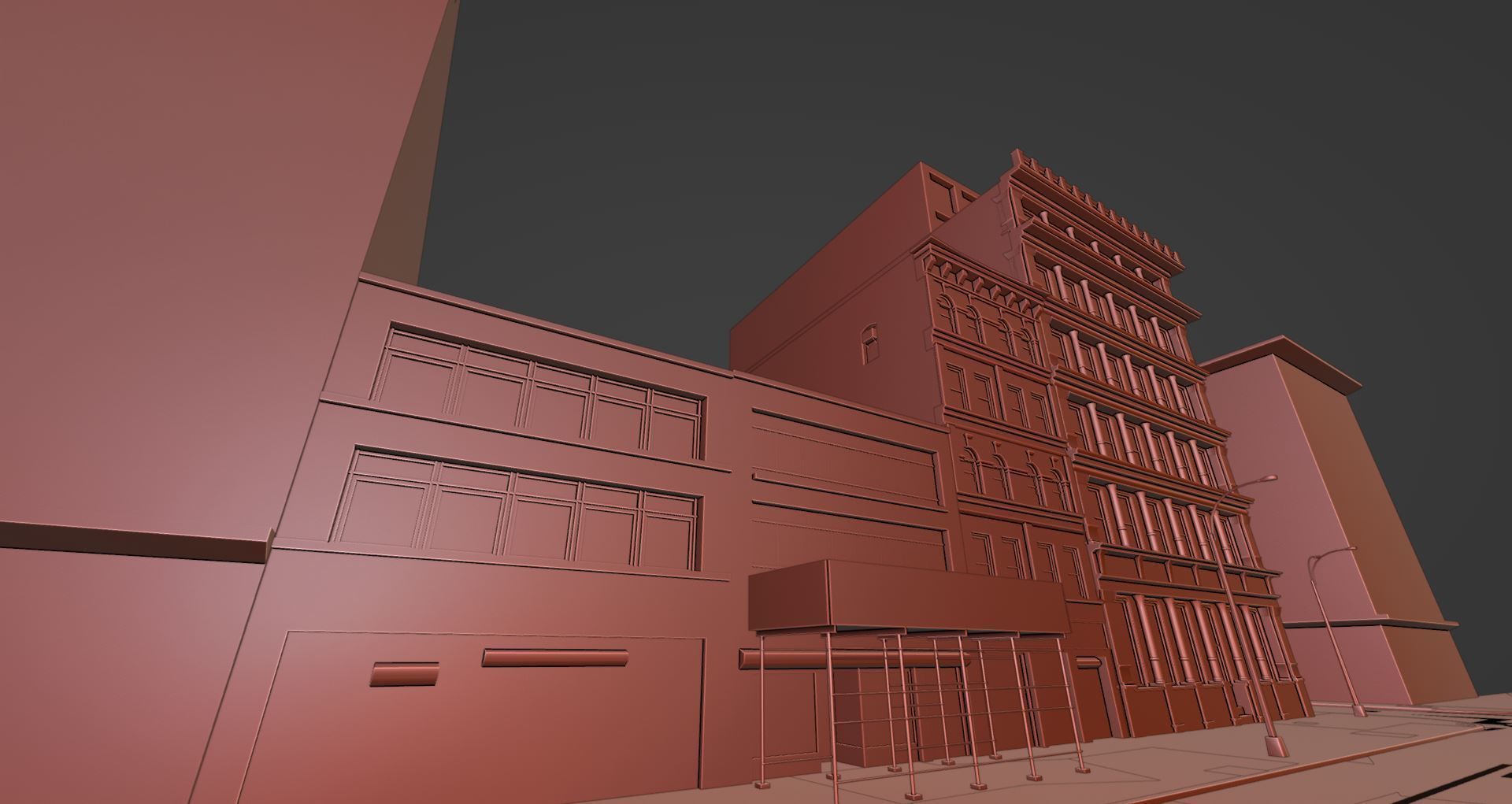 Manhattan Modular City Block 358 Broadway Street Low-poly 3D model_7