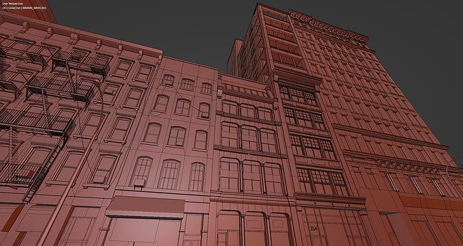 Manhattan Modular City Block 358 Broadway Street Low-poly 3D model 6