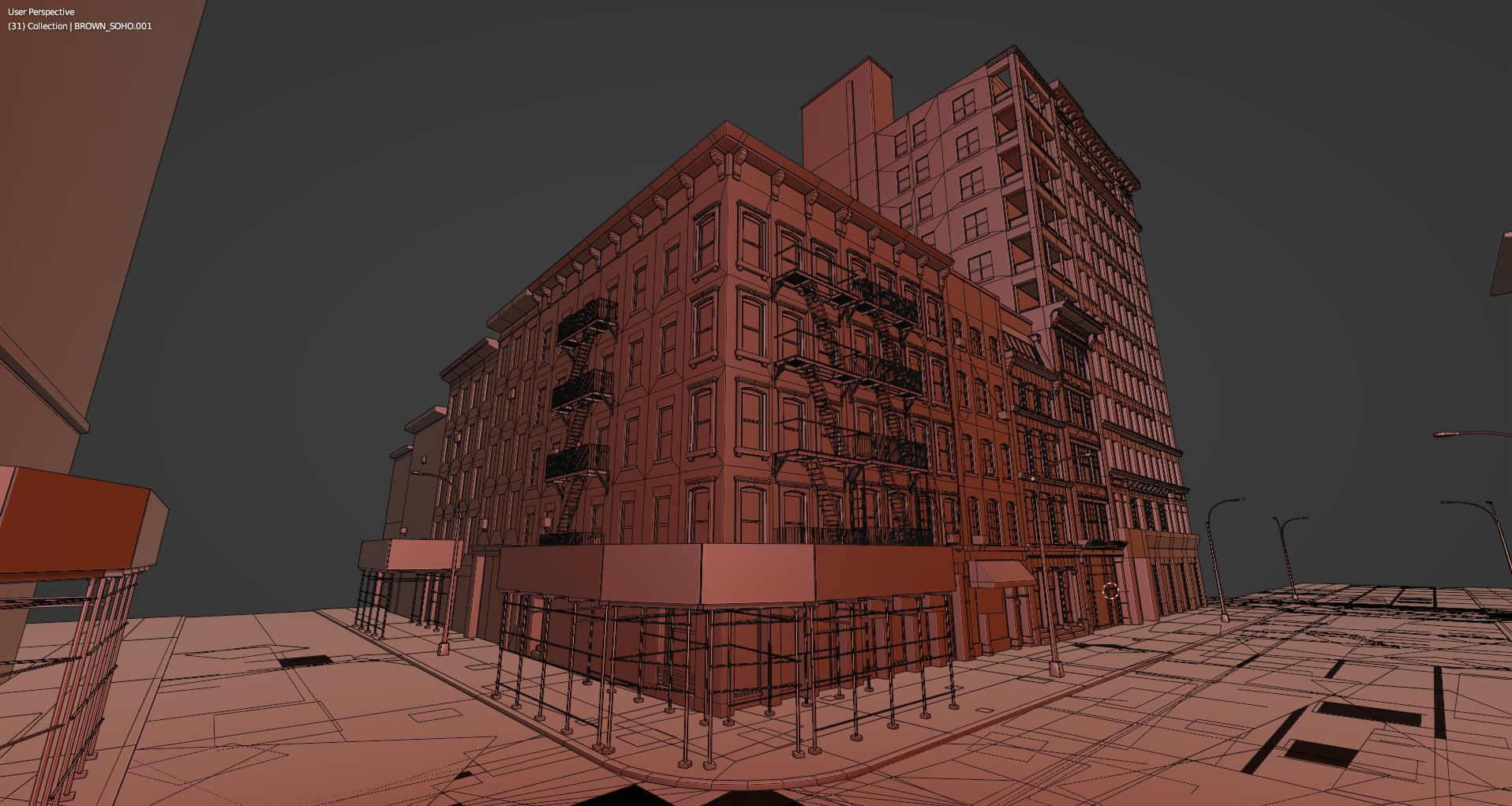 Manhattan Modular City Block 358 Broadway Street Low-poly 3D model_11