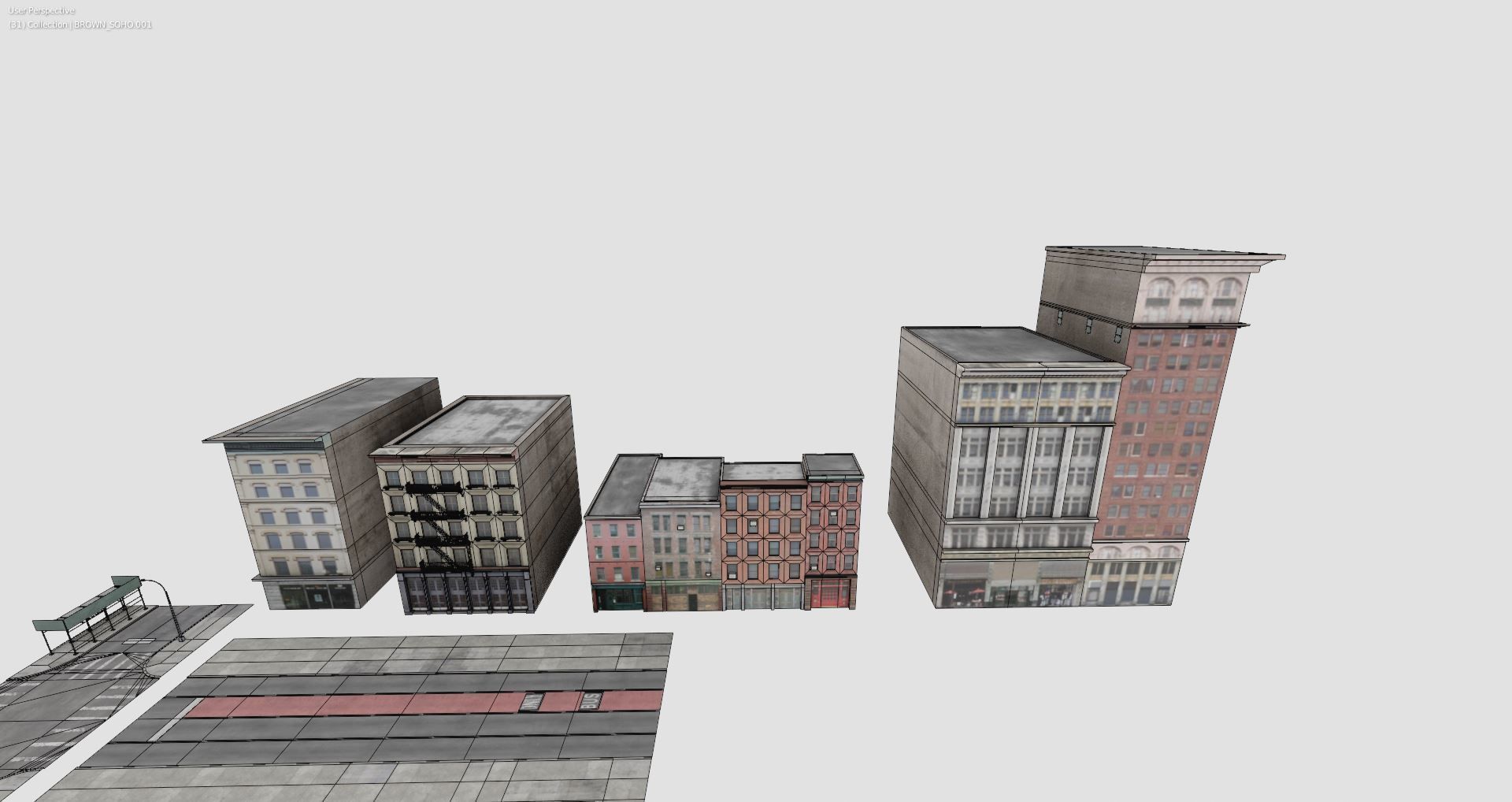 Manhattan Modular City Block 358 Broadway Street Low-poly 3D model_16