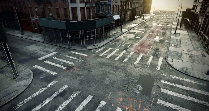Manhattan Modular City Block 358 Broadway Street Low-poly 3D model 4