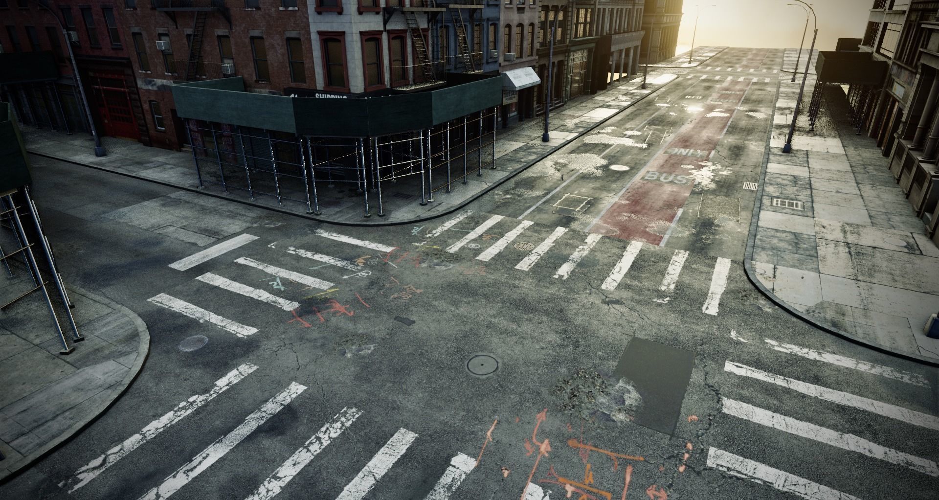 Manhattan Modular City Block 358 Broadway Street Low-poly 3D model_3