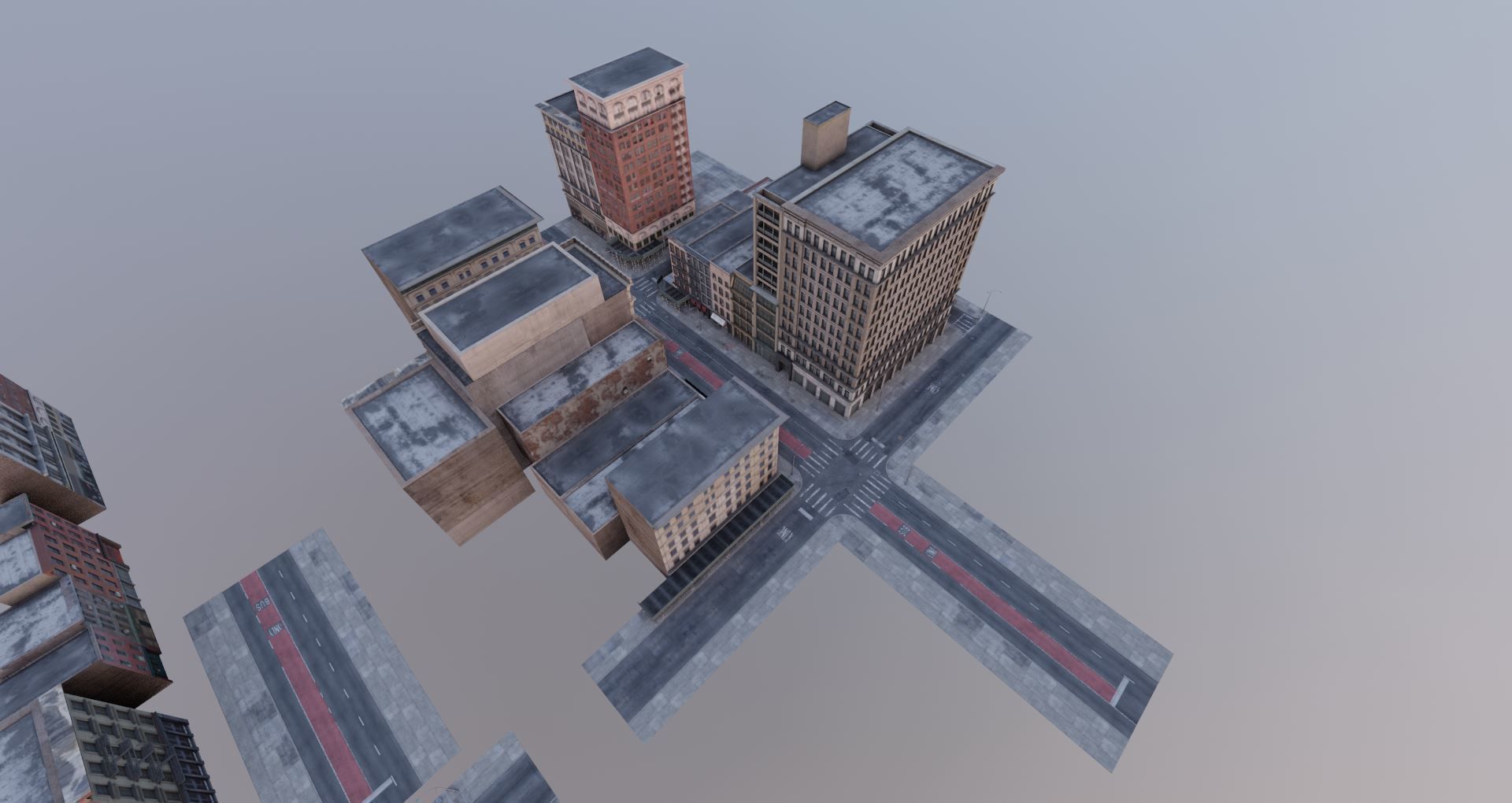 Manhattan Modular City Block 358 Broadway Street Low-poly 3D model_12