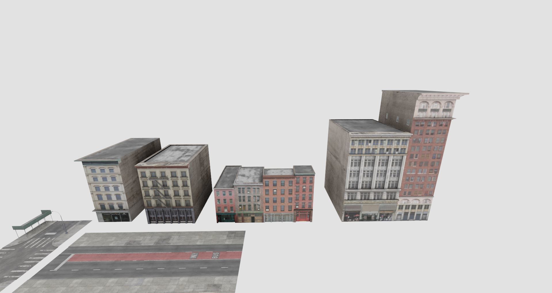 Manhattan Modular City Block 358 Broadway Street Low-poly 3D model_17