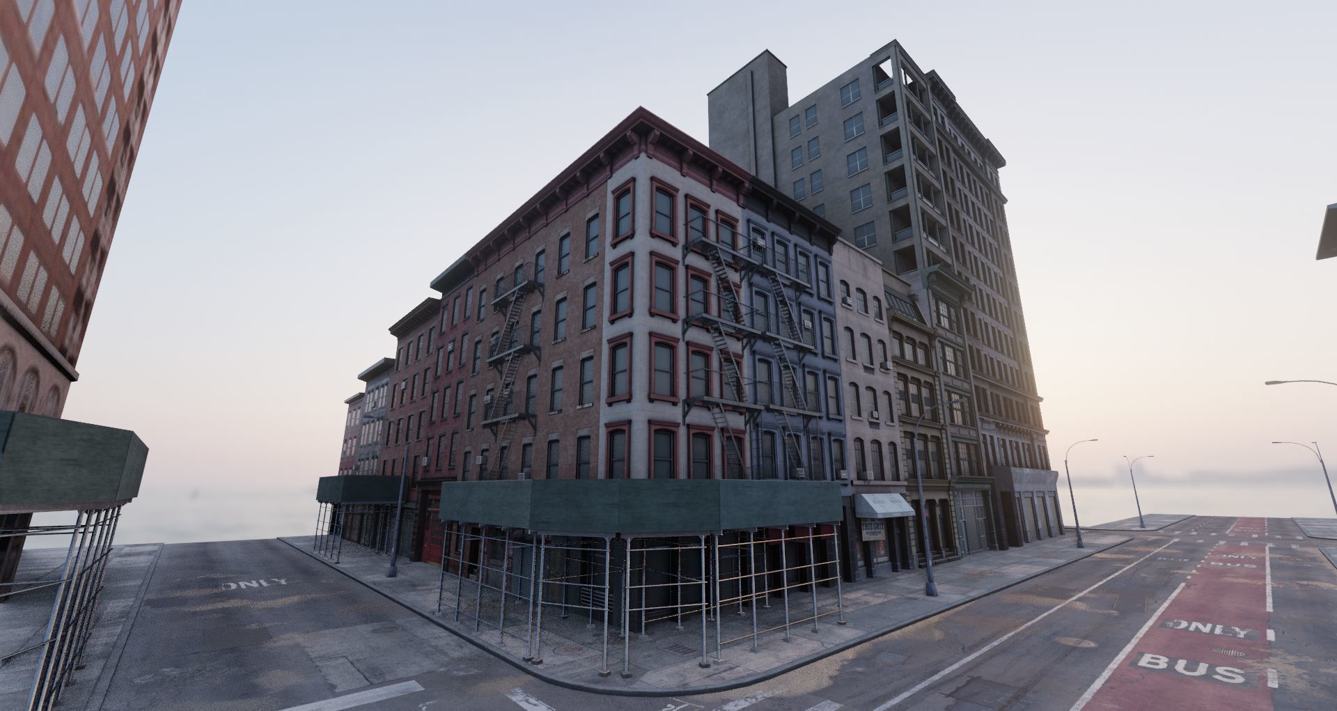 Manhattan Modular City Block 358 Broadway Street Low-poly 3D model_10