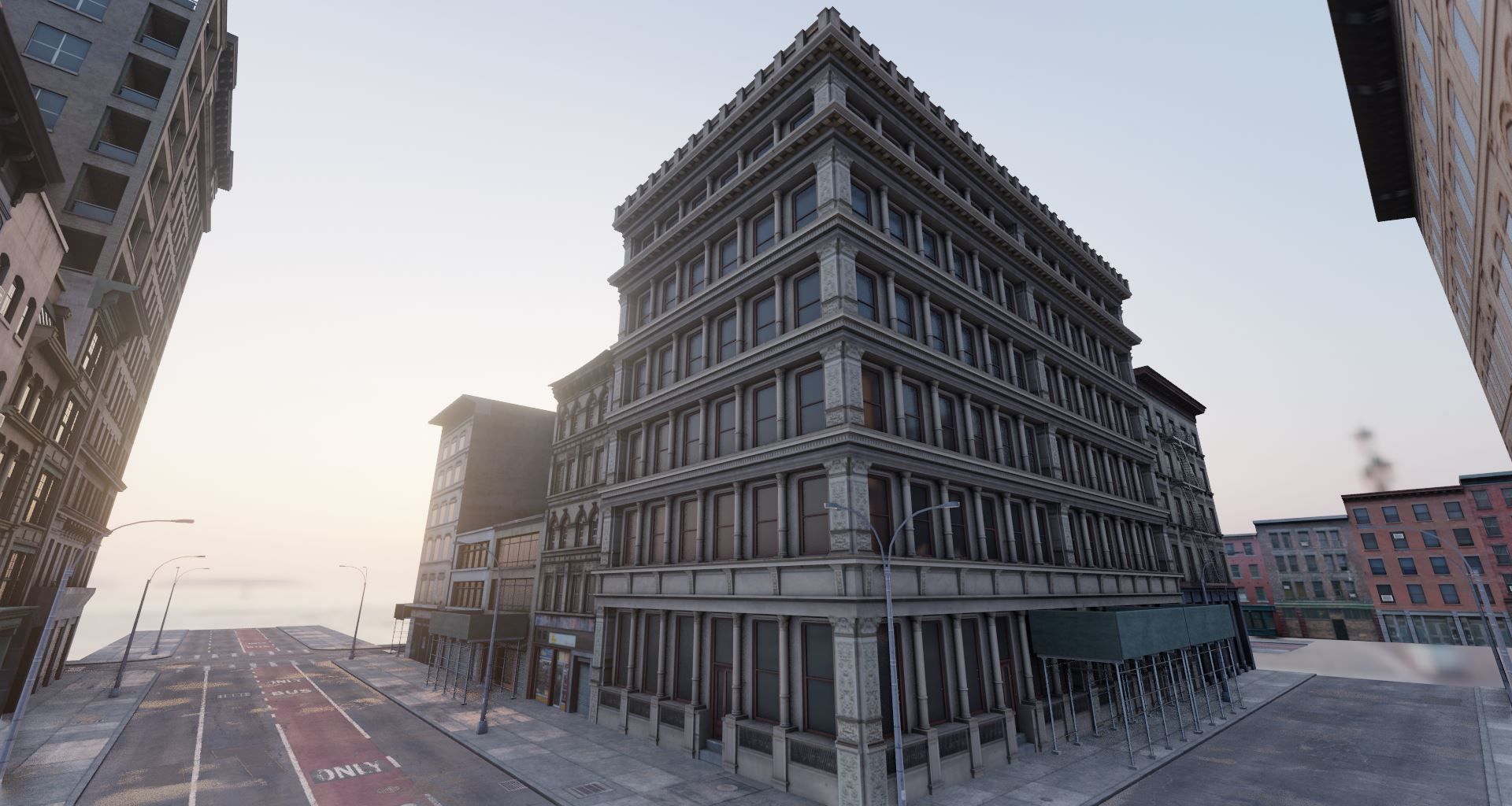 Manhattan Modular City Block 358 Broadway Street Low-poly 3D model_8