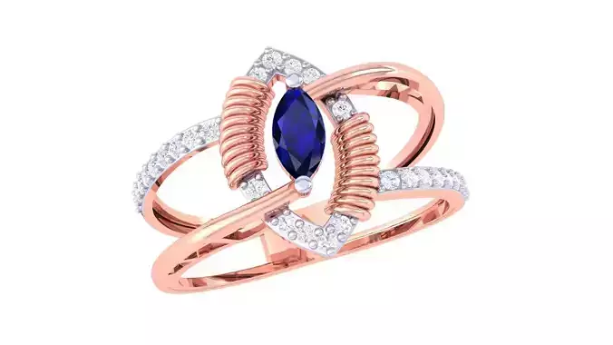 Wire Coil High Jewelry Cocktail Ring 3dm stl obj mtl glb gltf  3D print model