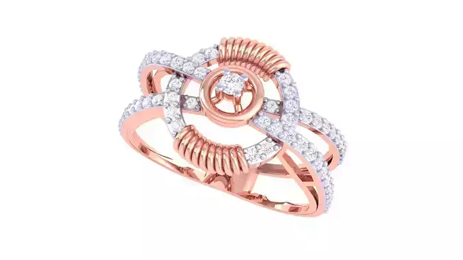 Wire Coil High Jewelry Cocktail Ring 3dm stl obj mtl glb gltf 3D print model