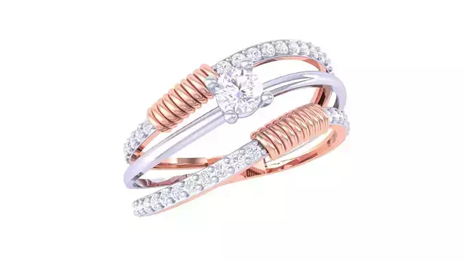 Wire coil High Jewelry Cocktail Ring 3dm stl obj mtl glb gltf  3D print model