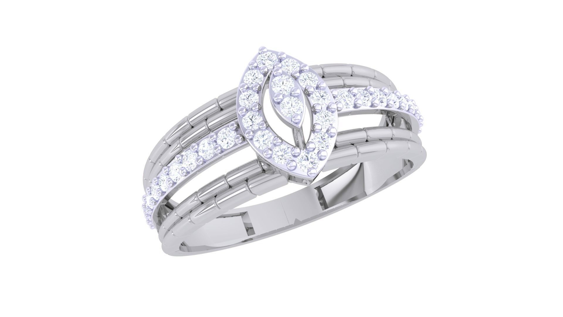 Bricks High Jewelry Cocktail Ring 3dm stl obj mtl glb gltf 3mf 3D print model_1