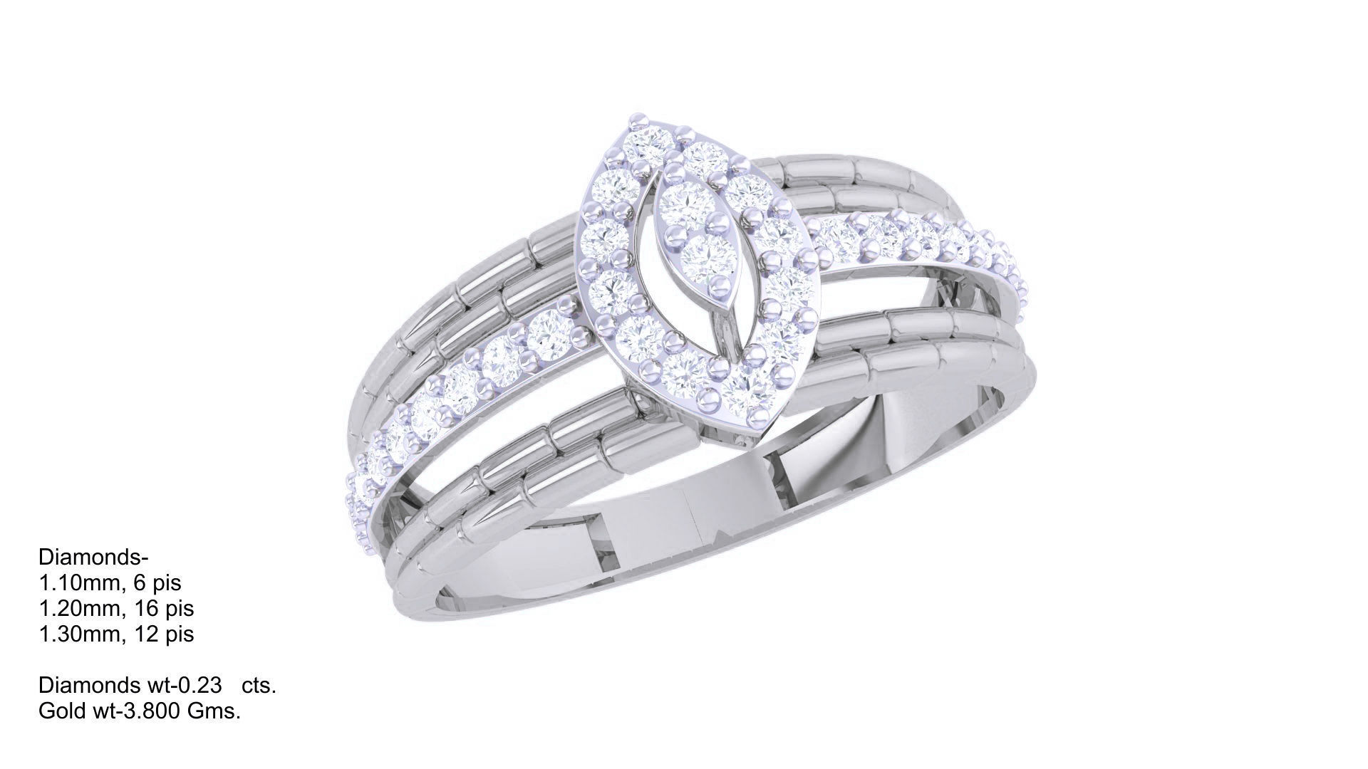 Bricks High Jewelry Cocktail Ring 3dm stl obj mtl glb gltf 3mf 3D print model_4