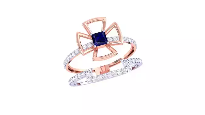 Flower High Jewelry Cocktail Ring 3dm stl obj mtl glb gltf 3mf 