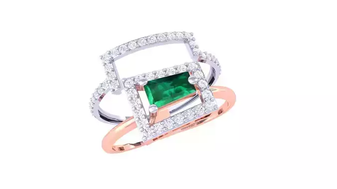 High Jewelry Cocktail Ring 3dm stl obj mtl glb gltf 3mf renders