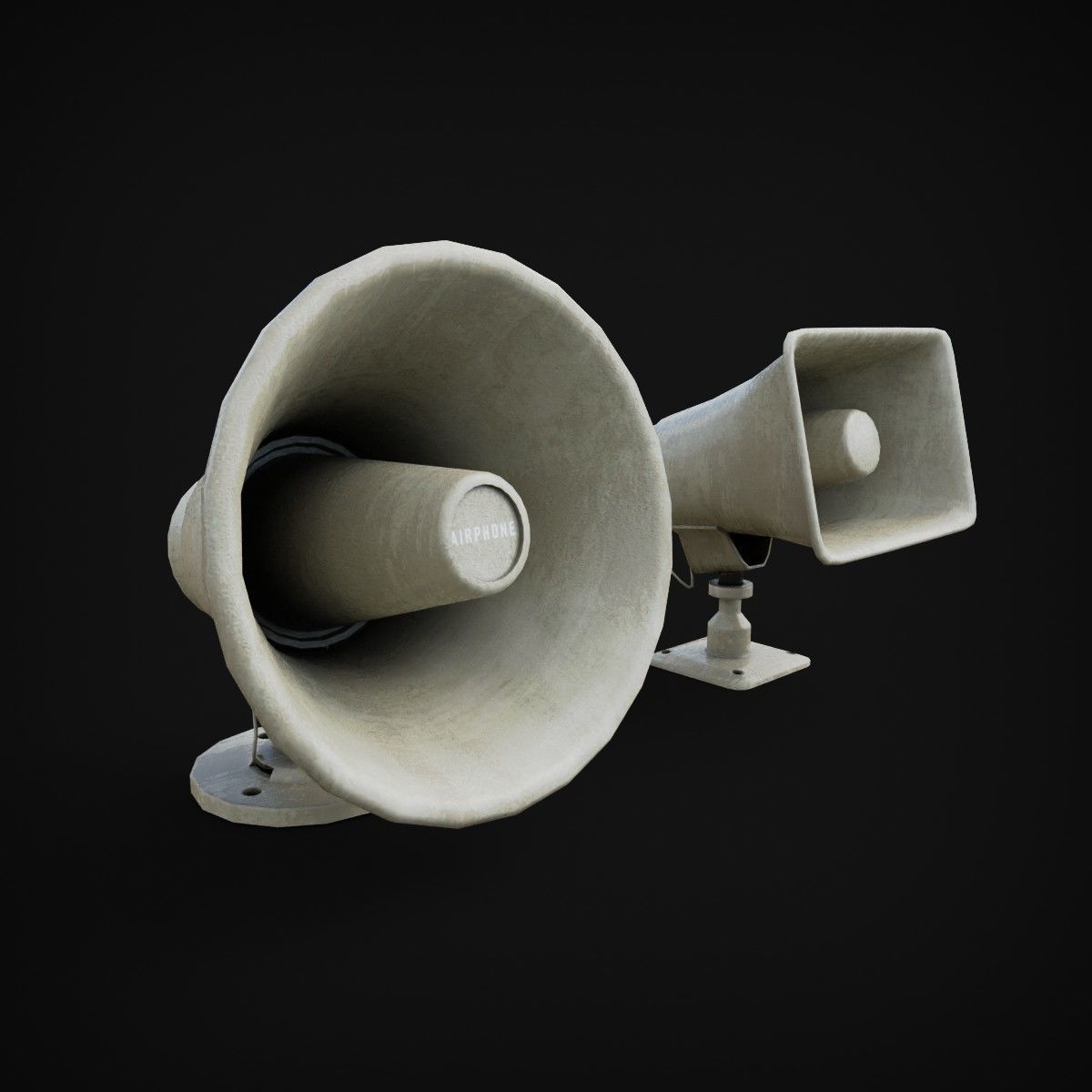 Intercom electronics speakers and microphones Low-poly 3D model_1