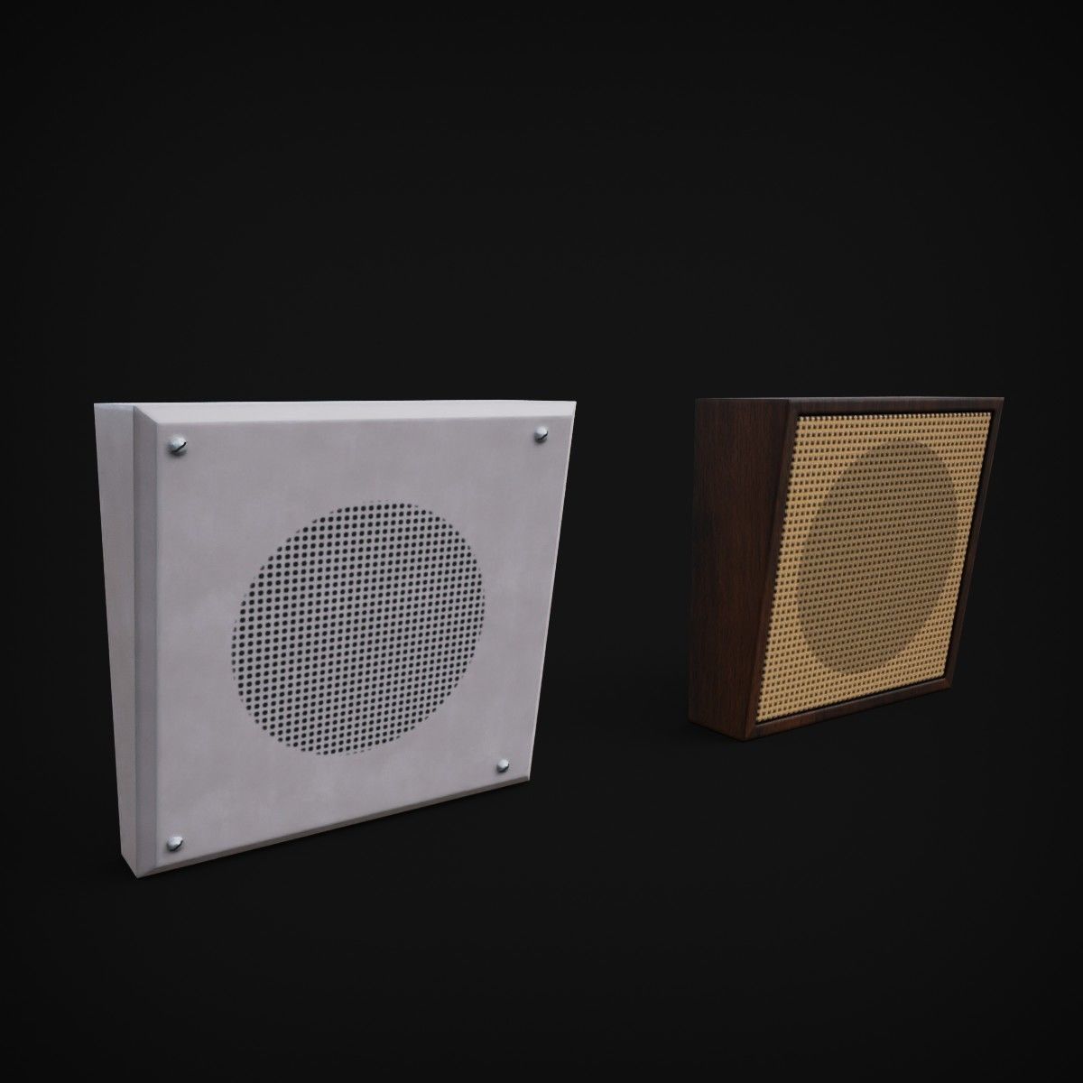 Intercom electronics speakers and microphones Low-poly 3D model_5