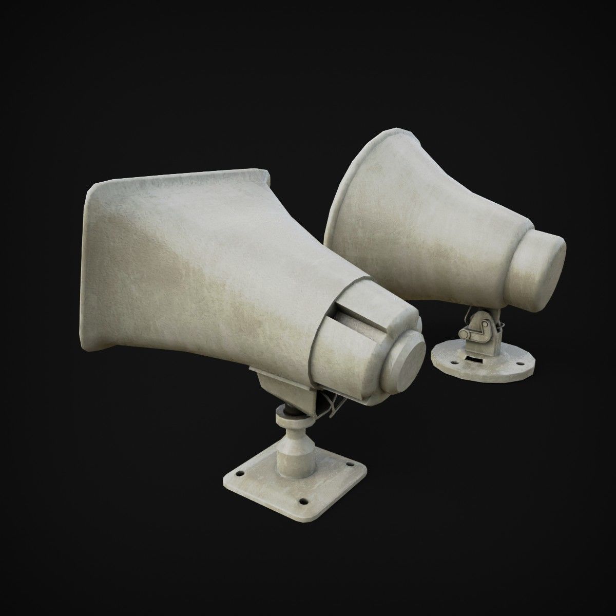 Intercom electronics speakers and microphones Low-poly 3D model_2