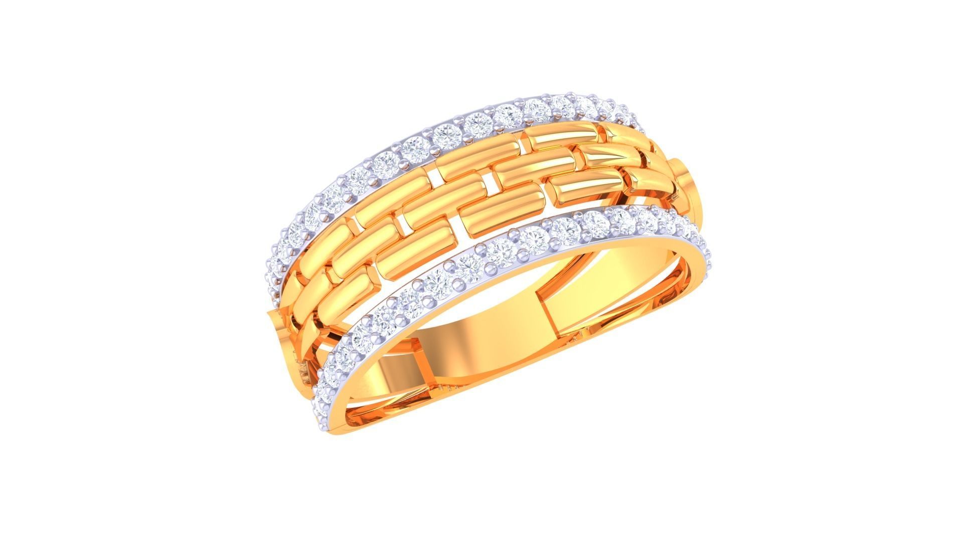 Bricks High Jewelry Cocktail Ring 3dm stl obj mtl glb gltf 3mf  3D print model_2